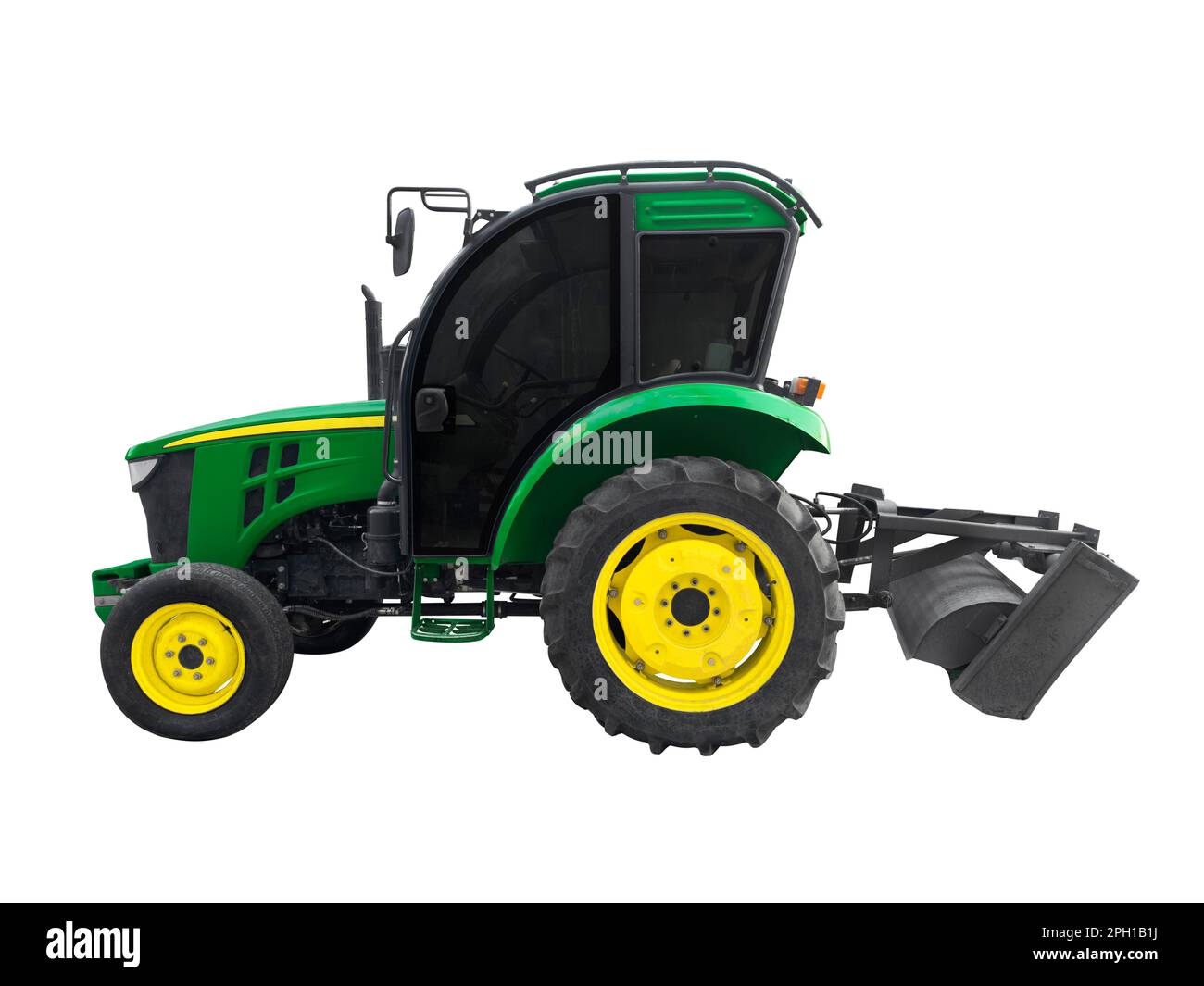 Tractor isolated on a white background. Green modern tractor