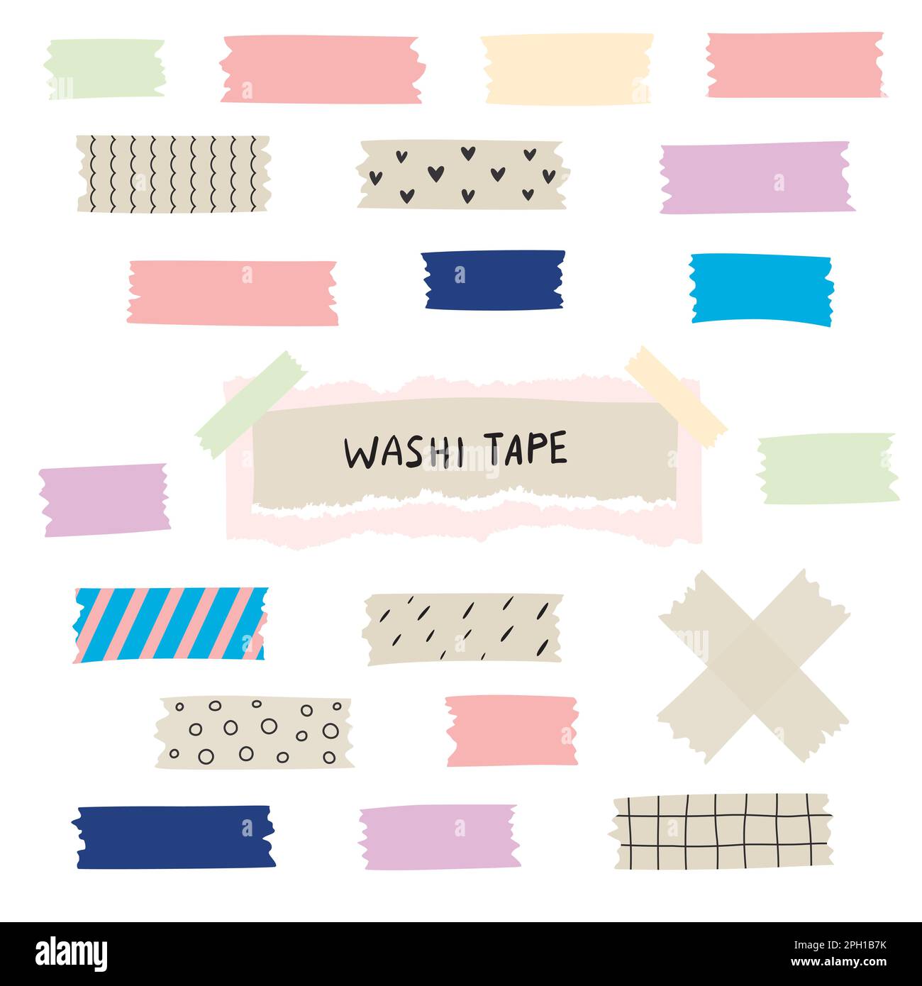 Washi Tape Strips Scrapbook Elements Stock Vector (Royalty Free