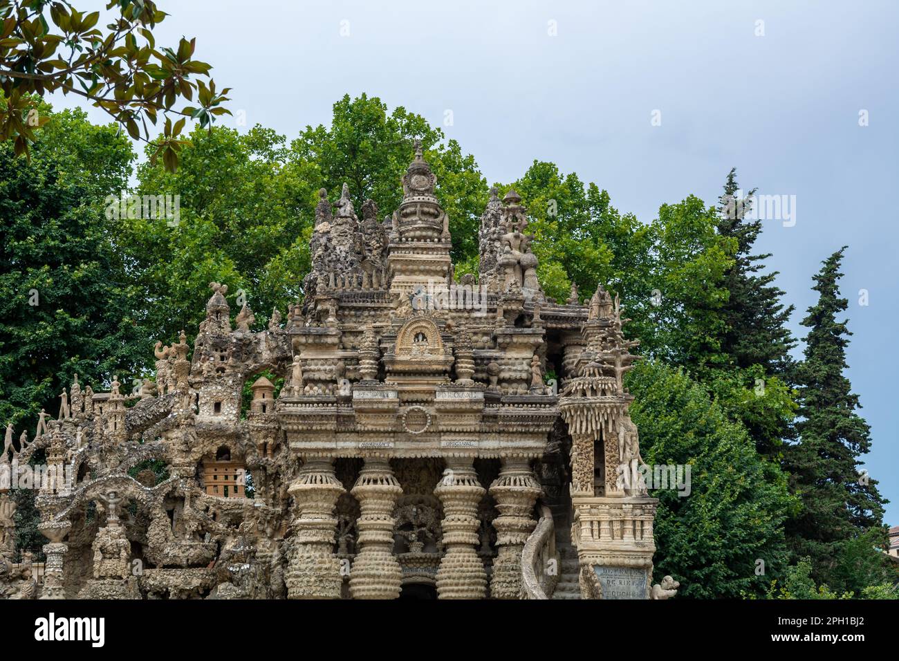Hauterives, France - August 05, 2022 : The Postman Cheval s Ideal Palace is a unique architectural wonder located in Hauterives, built by a postman na Stock Photo