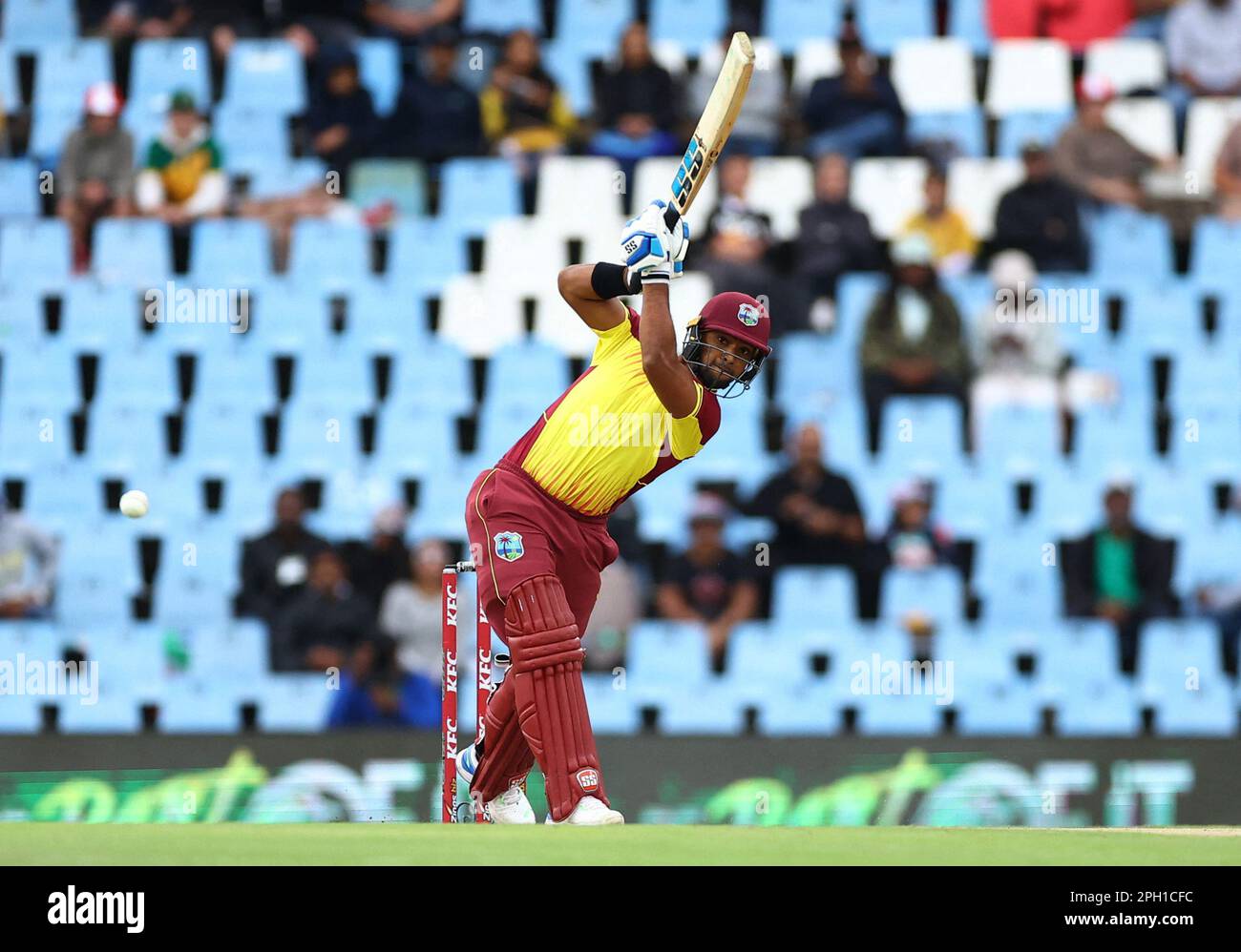 Cricket - First Twenty20 - South Africa v West Indies - SuperSport Park Cricket Stadium, Centurion, South Africa - March 25, 2023 West Indies' Nicholas Pooran in action REUTERS/Siphiwe Sibeko Stock Photo