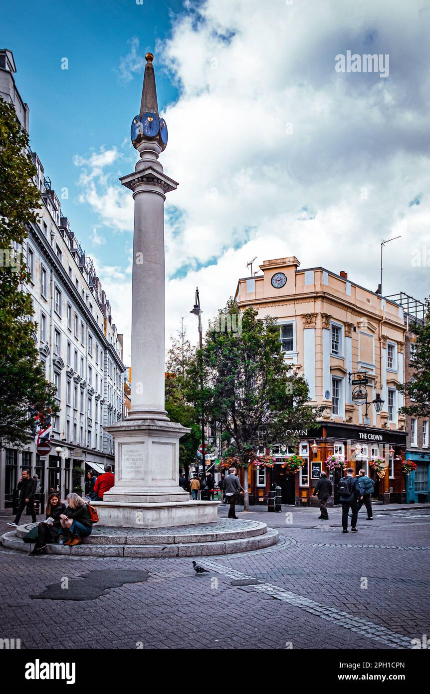 London, UK, Sept 2022, view of the Seven Dials, in the Camden Borough Stock Photo