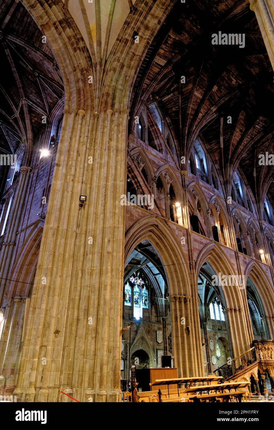 Worcester Cathedral interior, Worcester, Worcestershire, England, United Kingdom - 28th of January 2023. Stock Photo