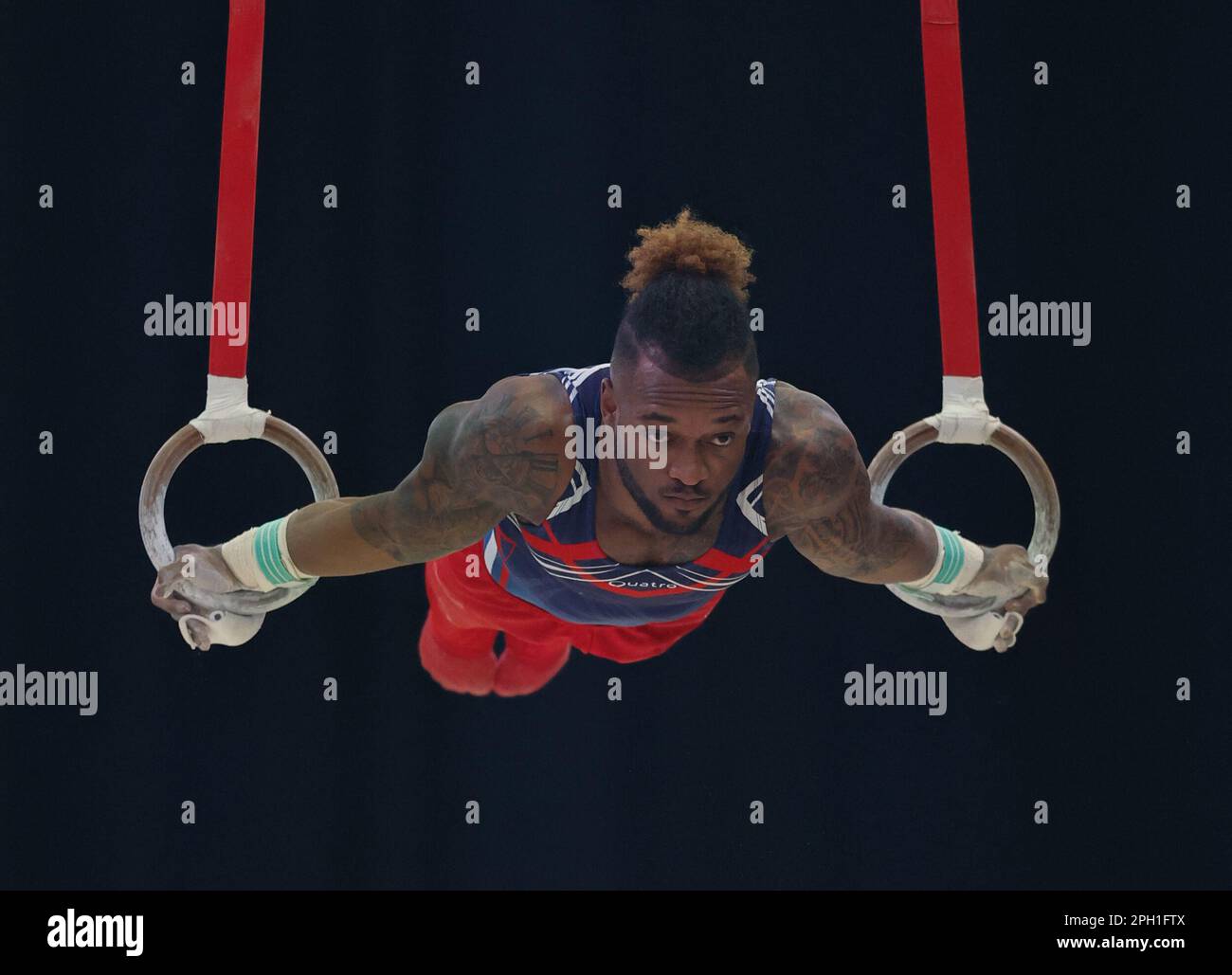 Exhibition Centre, Liverpool, UK. 25th Mar, 2023. British Gymnastics Championships Day 3; Men's Individual All-Around Final Rings - Courtney Tulloch (South Essex GC) Credit: Action Plus Sports/Alamy Live News Stock Photo