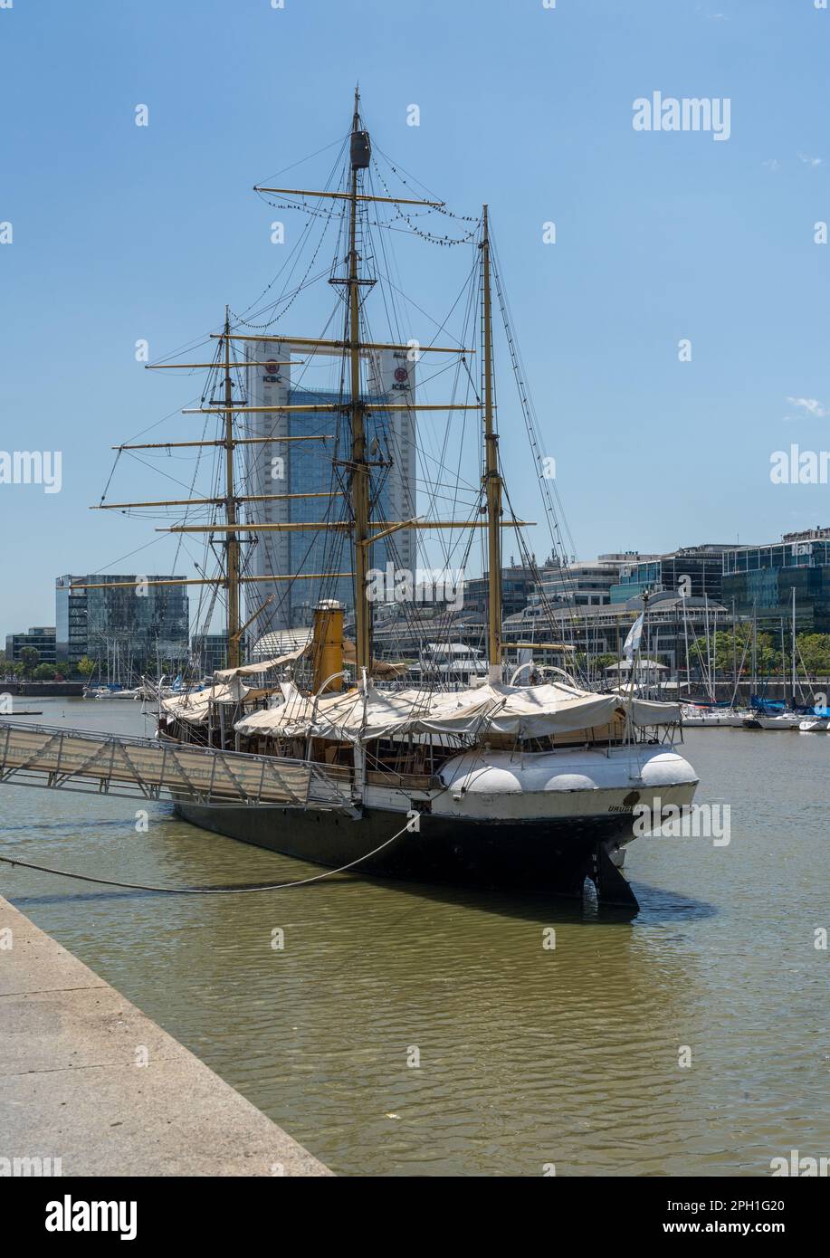 Buenos Aires, Argentina - 7 February 2023: Steamship ARA Uruguay as museum docked in the Puerto Madero district Stock Photo