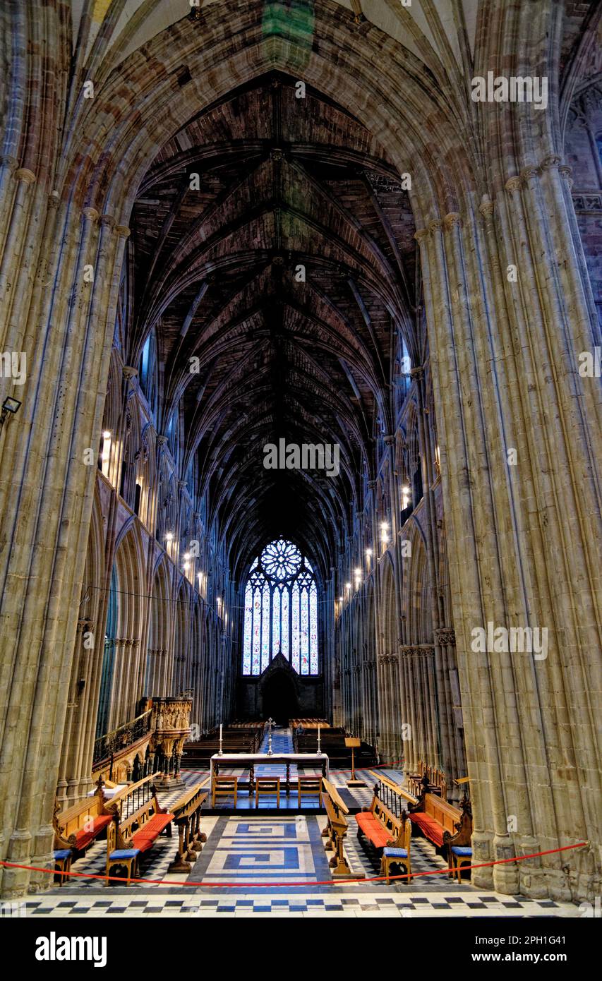 Worcester Cathedral interior, Worcester, Worcestershire, England, United Kingdom - 28th of January 2023. Stock Photo