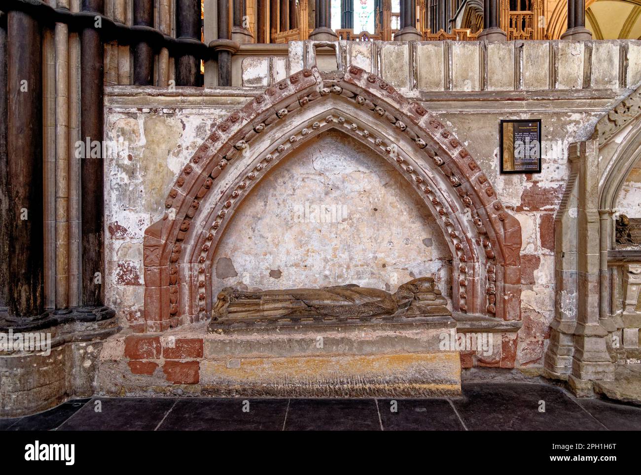 Old tomb in Worcester Cathedral, Worcester, Worcestershire, England, United Kingdom - 28th of January 2023. Stock Photo