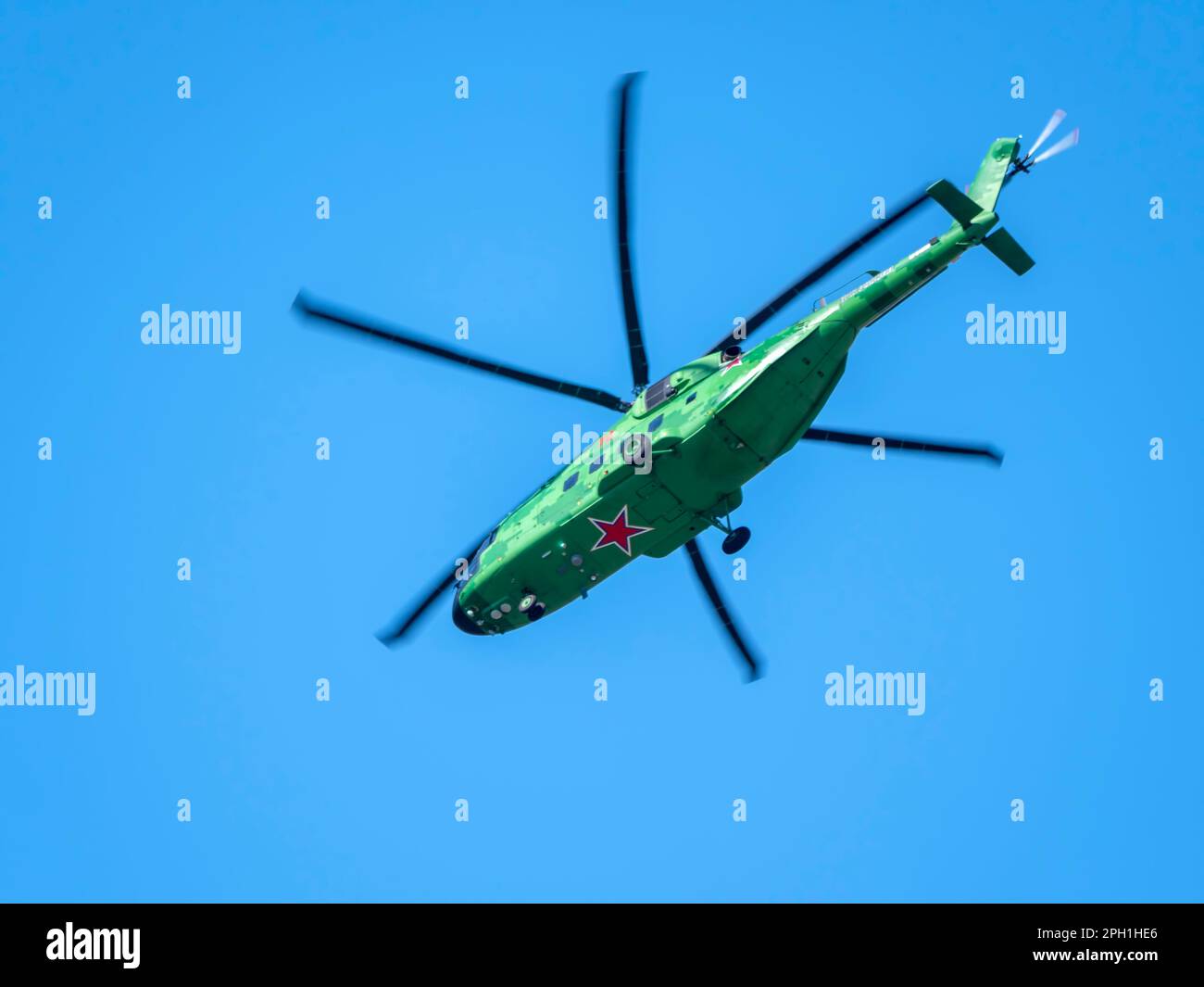 ZHUKOVSKY, RUSSIA - SEPTEMBER 01, 2019: Demonstration of the Mi-38 helicopter of the Russian Air Force at MAKS-2019, Russia. Stock Photo