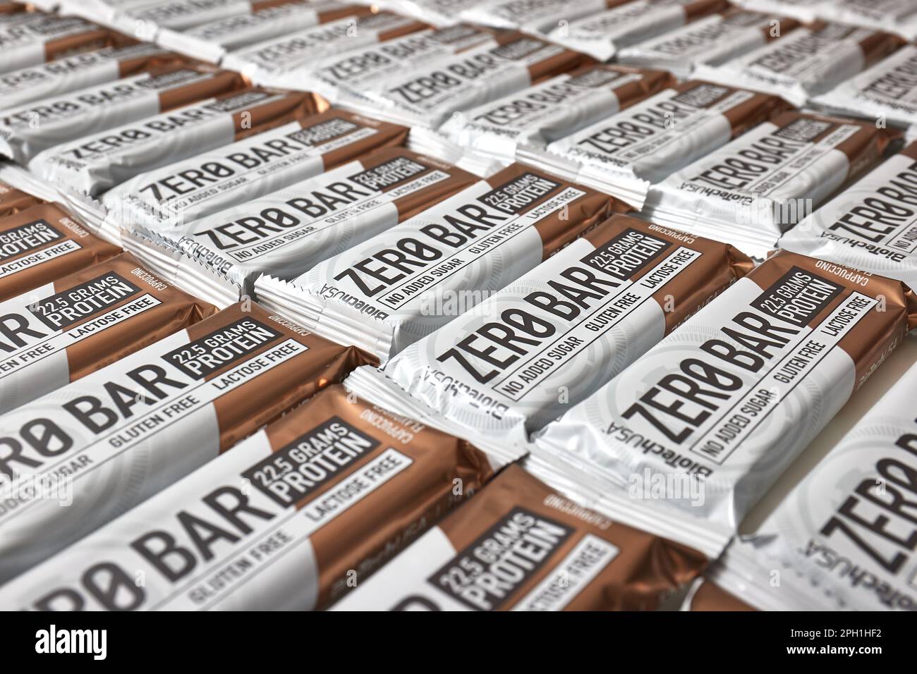 Protein bars Biotech Zero Bar large amounts Stock Photo Alamy