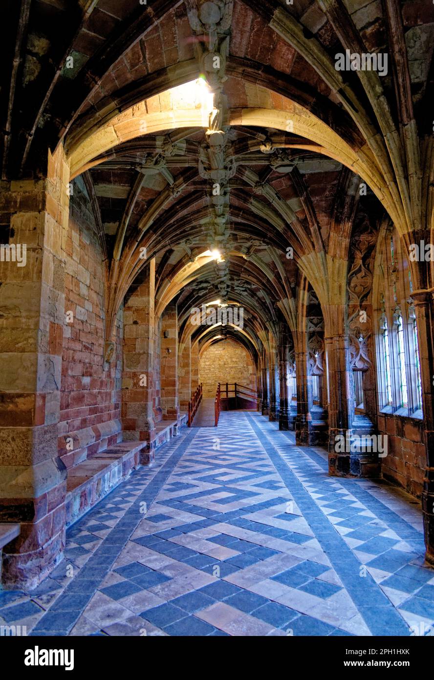 Worcester Cathedral cloisters - Worcester, Worcestershire, England, United Kingdom - 28th of January 2023. Stock Photo