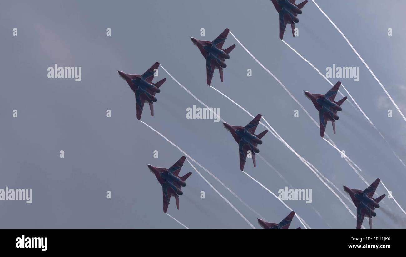 Moscow Russia Zhukovsky Airfield 25 July 2021: aerobatic team swifts ...