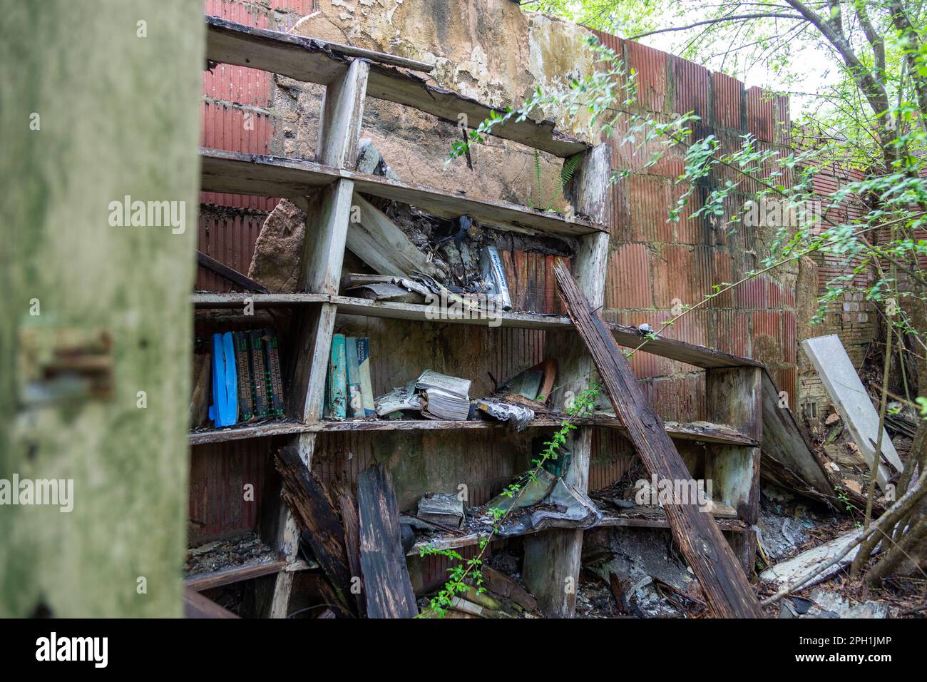 Abandoned Library Stock Photo