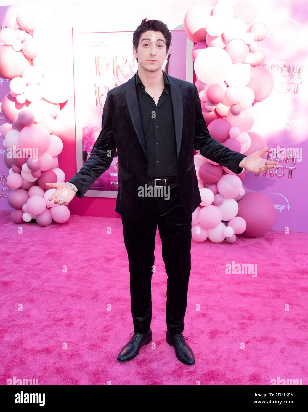 24 March 2023 - Hollywood, California - Milo Manheim. Disney Plus Orignal Movie Premiere ''Prom Pact'' at Wilshire Ebell Theatre. (Credit Image: © Billy Bennight/AdMedia via ZUMA Press Wire) EDITORIAL USAGE ONLY! Not for Commercial USAGE! Stock Photo