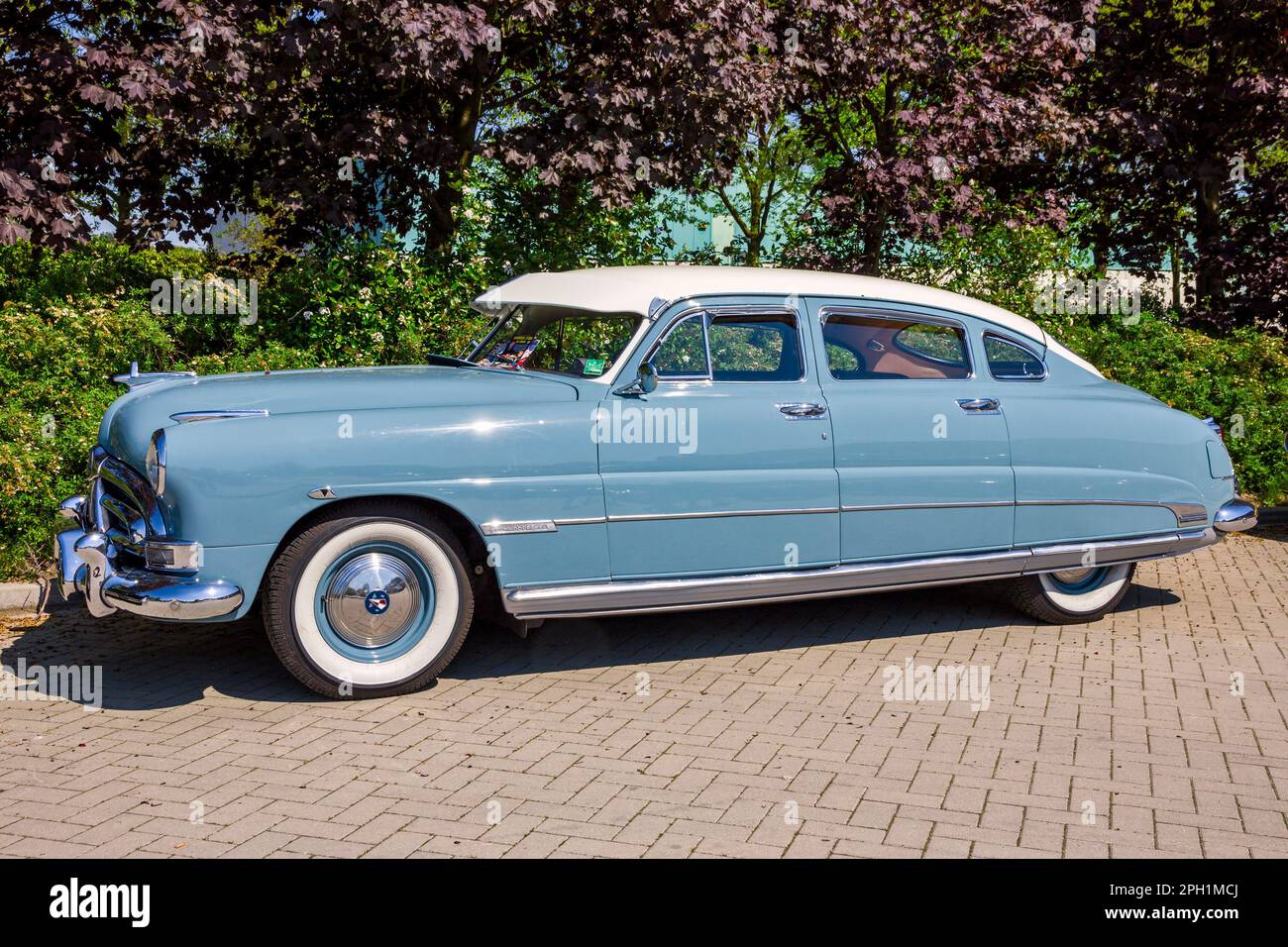 1951 Hudson Commodore 6 classic car on the parking lot. Rosmalen, The Netherlands - May 8, 2016 Stock Photo