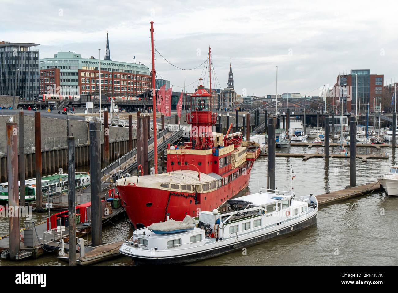 Feuerschiff LV 13, originally a British lighthouse ship, operating as a  museum, hotel and restaurant in the port of Hamburg, Germany, February 5,  2023 Stock Photo - Alamy