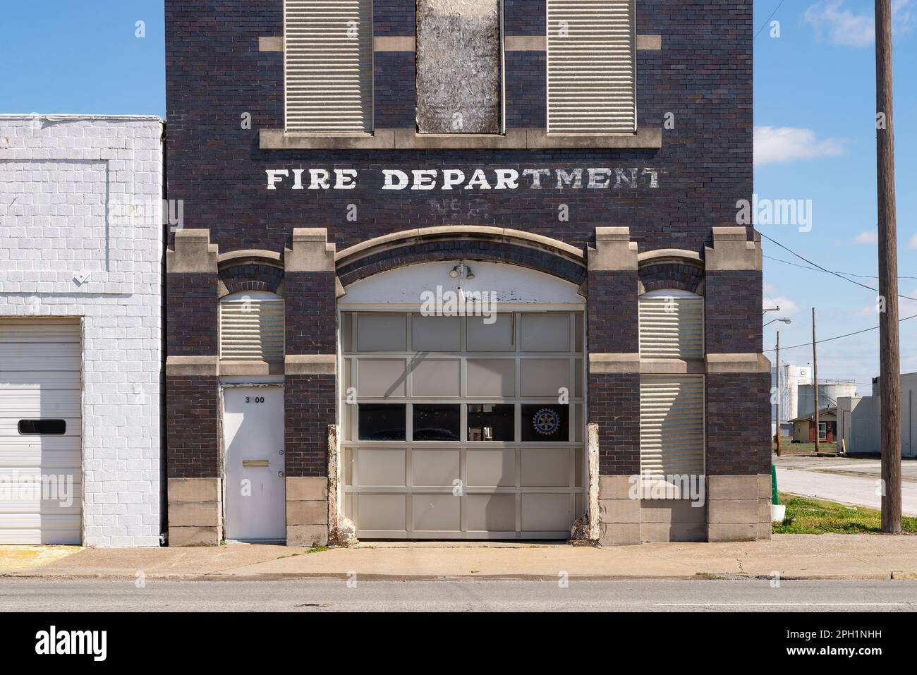 Old fire department building in downtown Cairo, Illinois, USA Stock