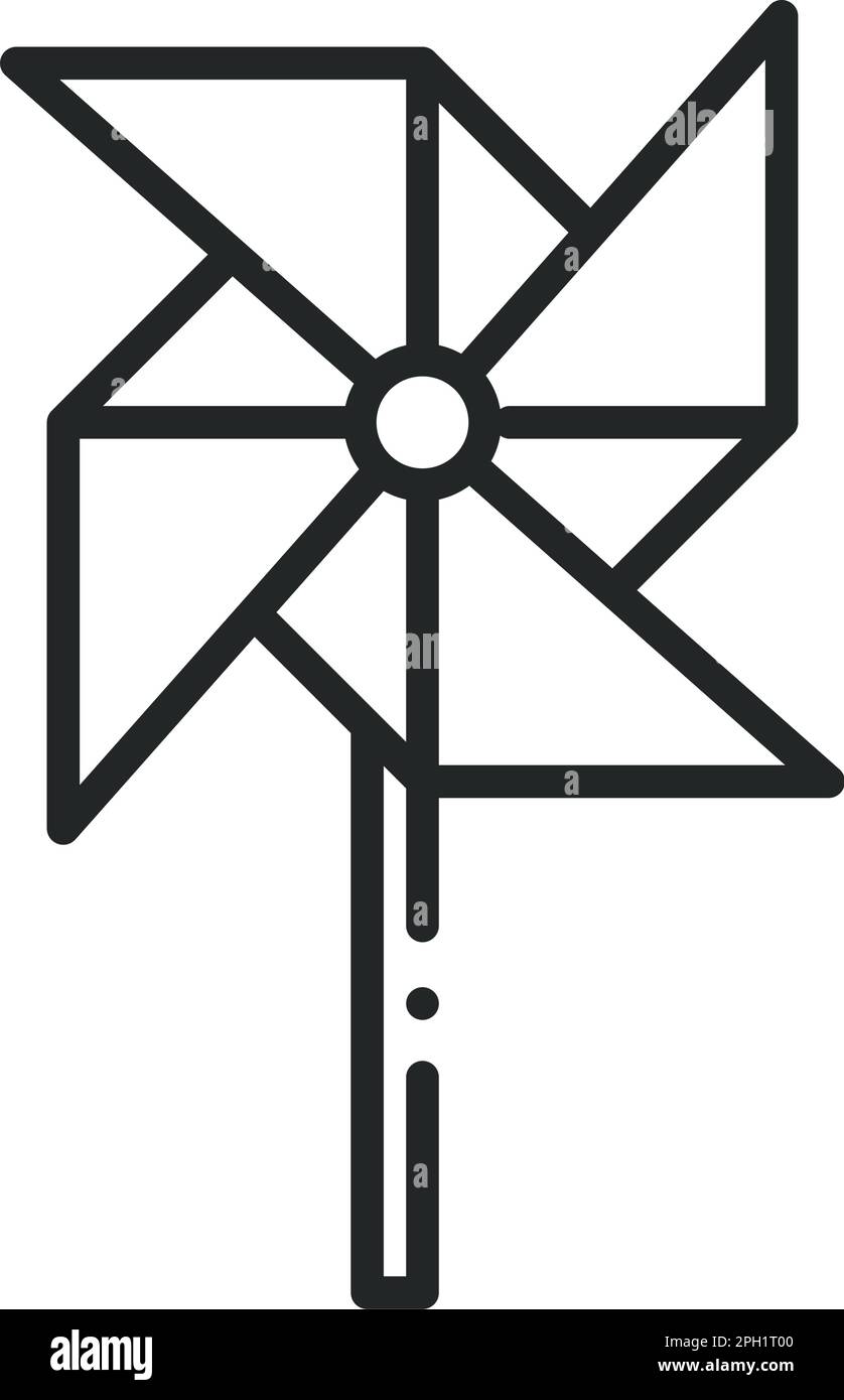 pinwheel line icon Stock Vector