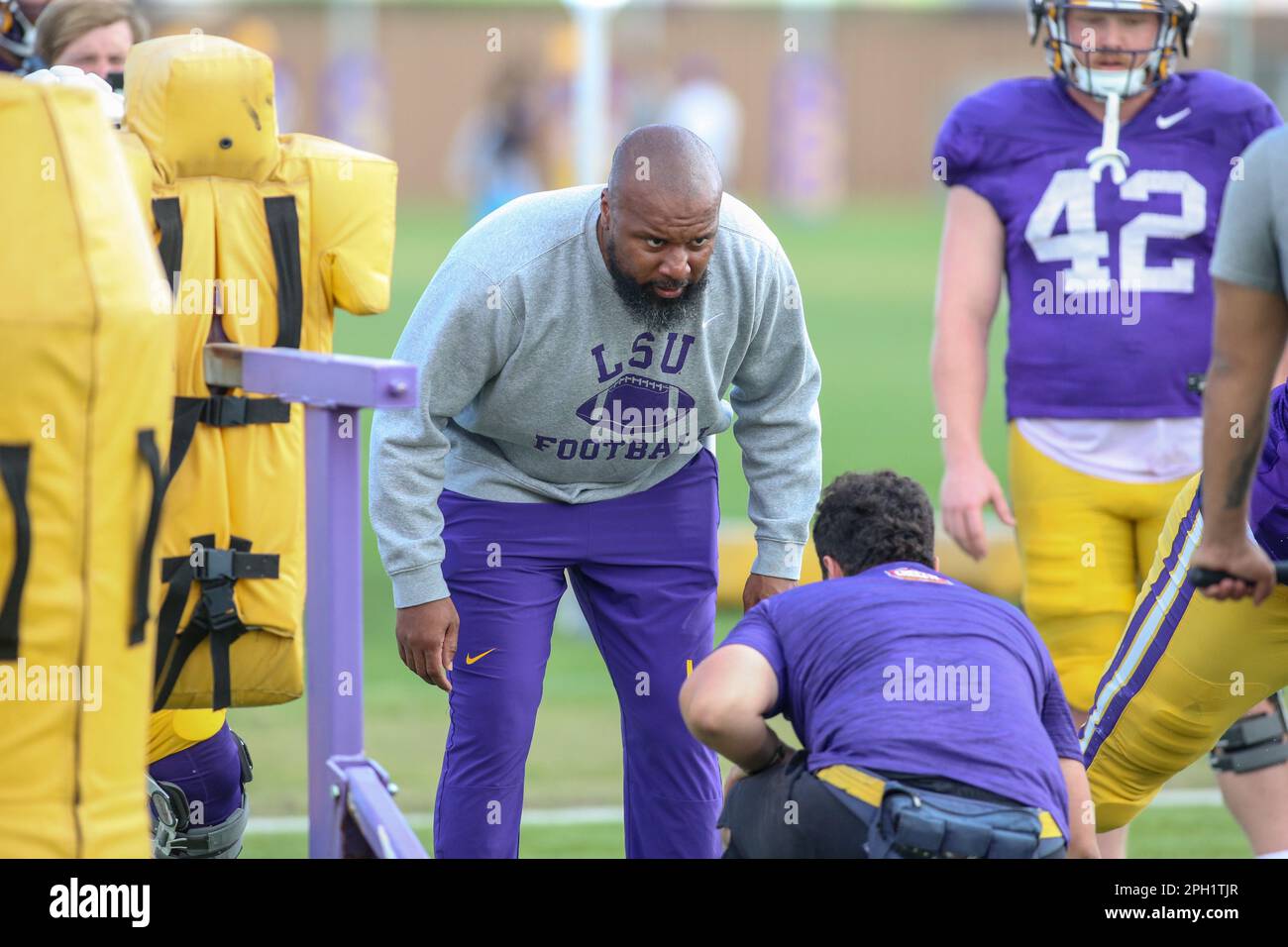 Baton Rouge, LA, USA. 25th Mar, 2023. LSU Defensive Line coach Jamar