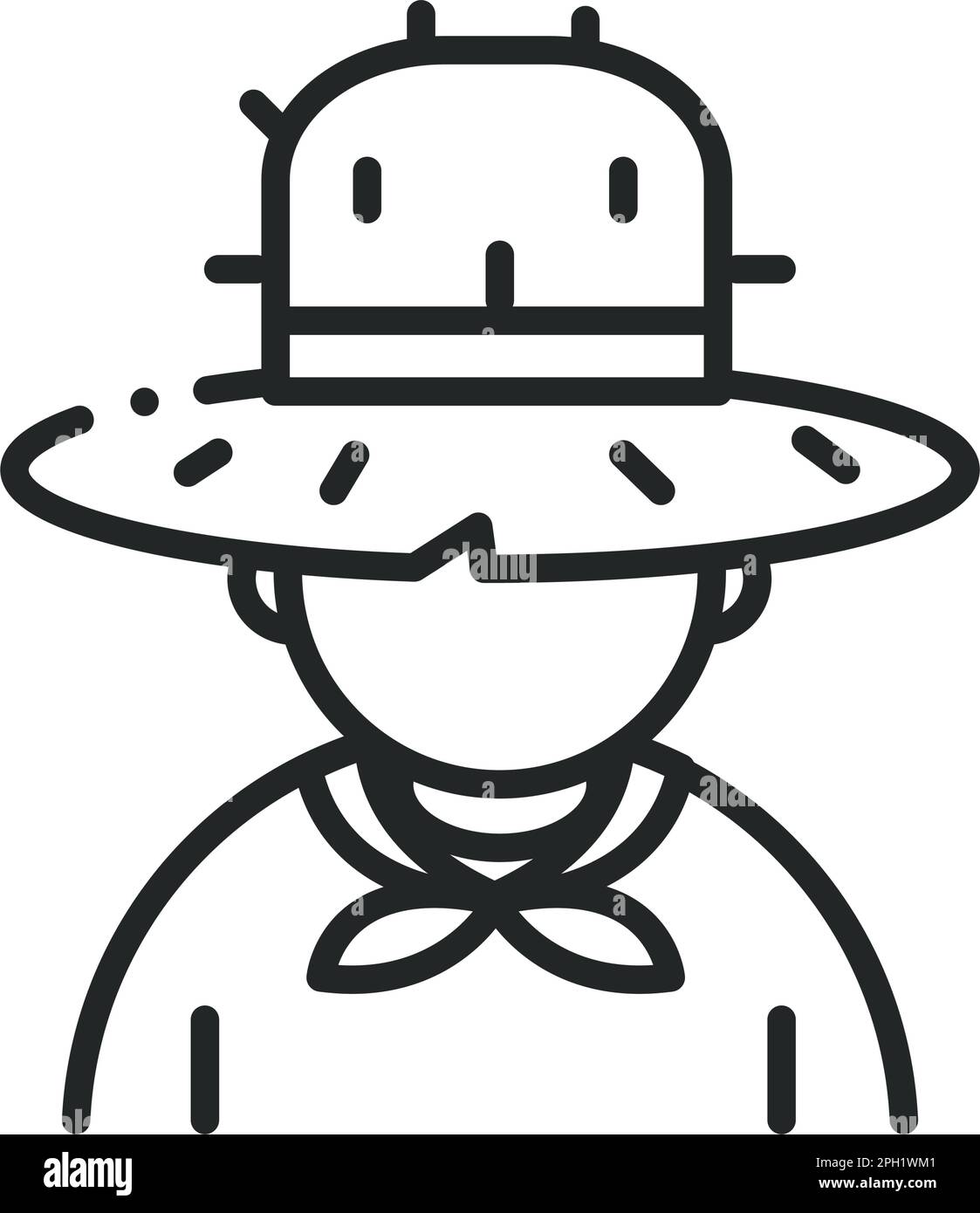 Farmer straw hat portrait Stock Vector Images - Alamy