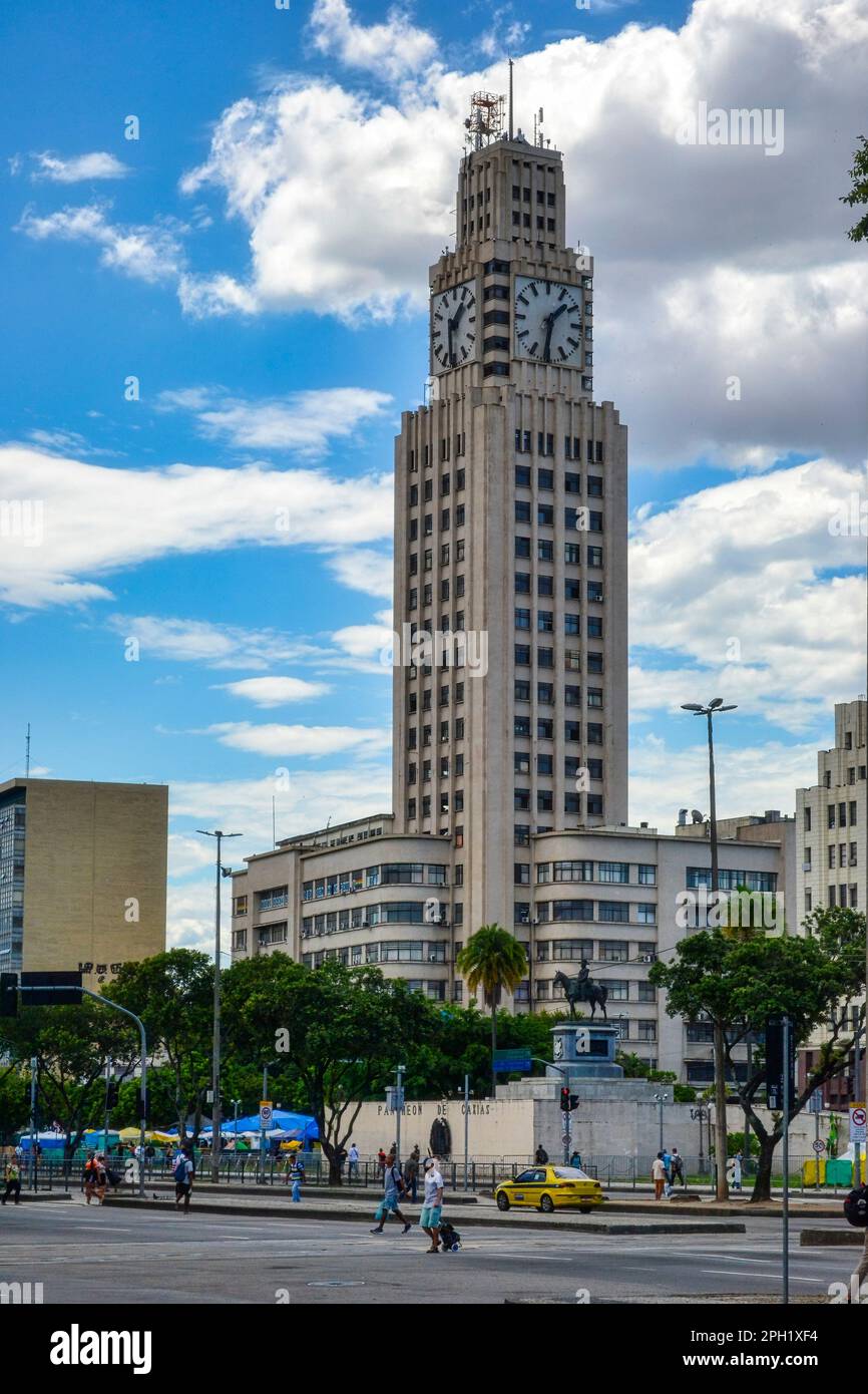 Rio de Janeiro, Brazil January 3, 2023 Tower clock in the train
