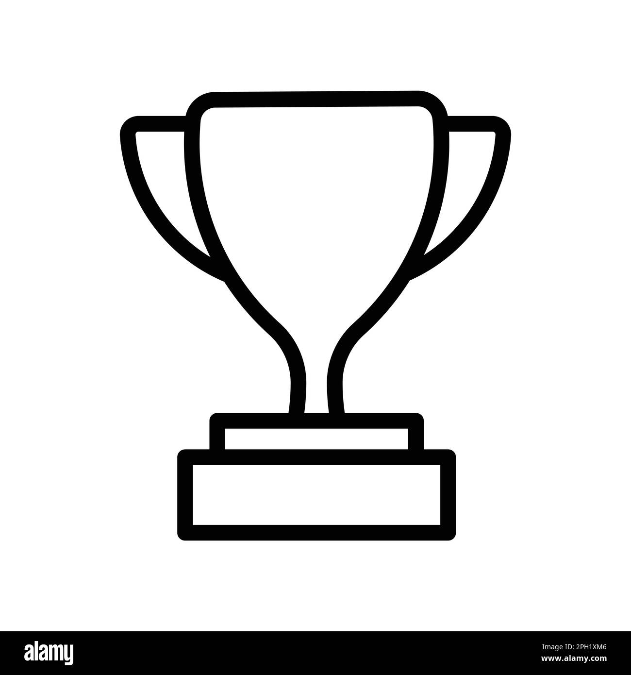 Black outlined trophy icon vector on white Background Stock Vector
