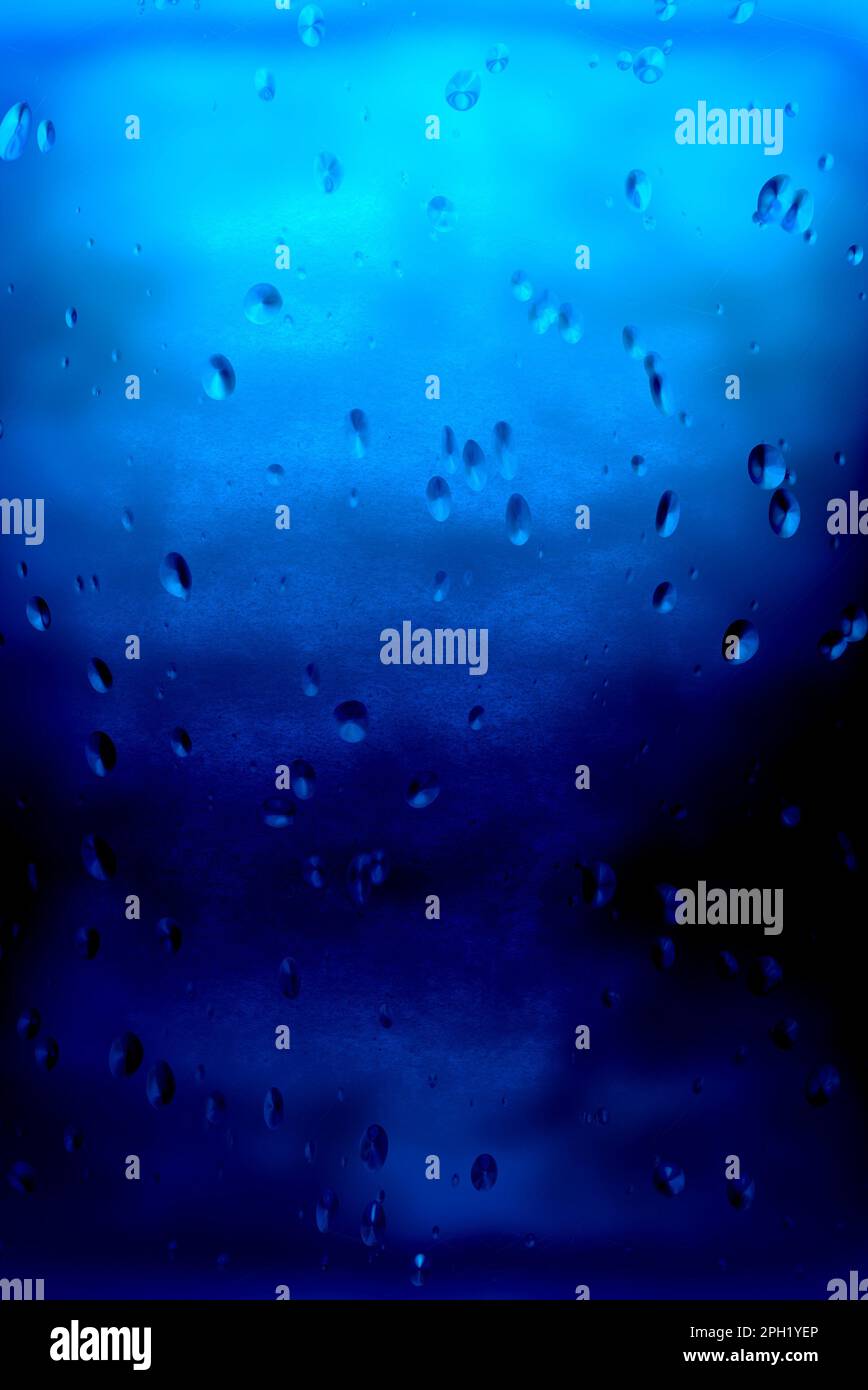 abstract blue background with drops of water Stock Photo - Alamy