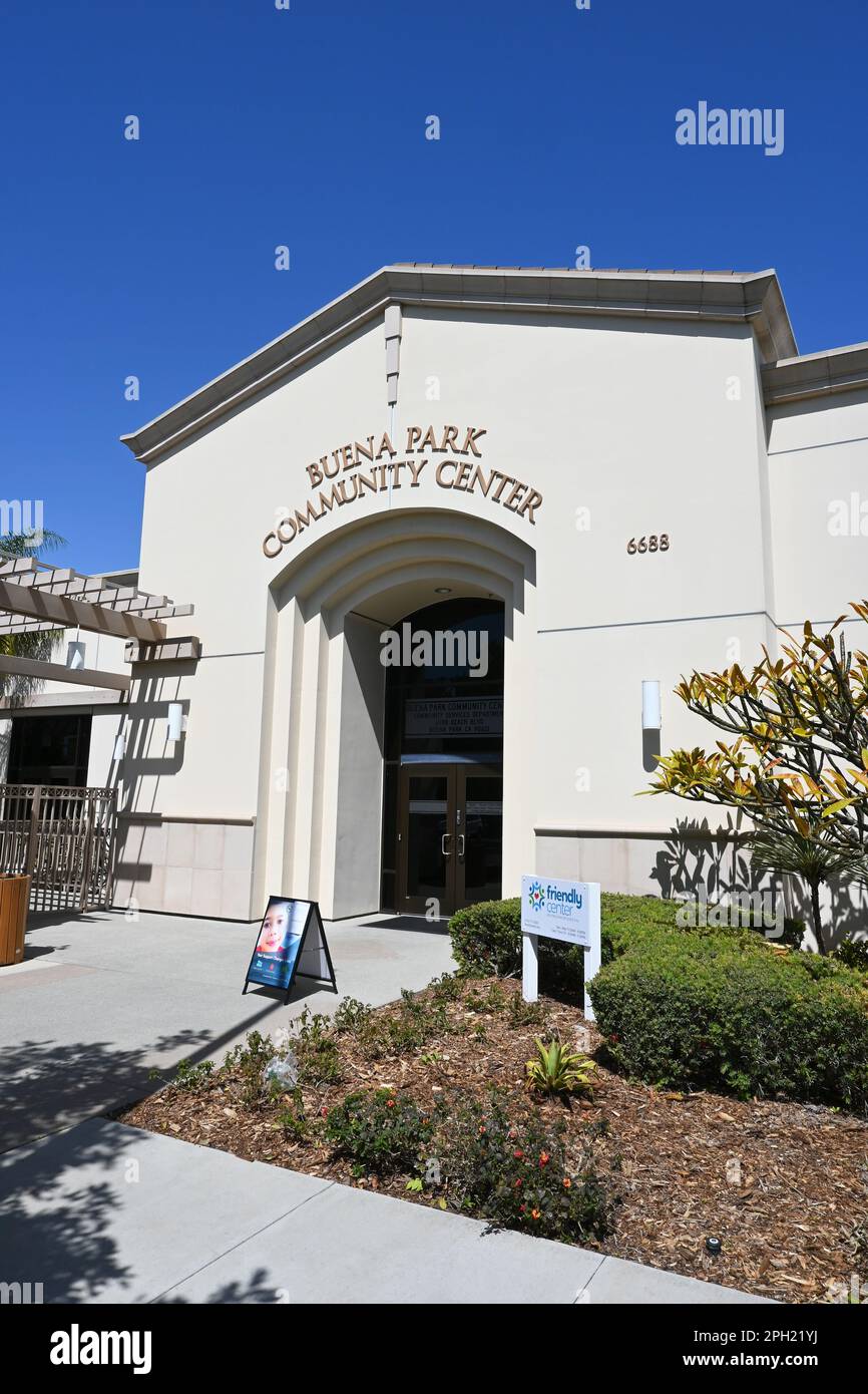 BUENA PARK, CALIFORNIA - 24 MAR 2023: The Buena Park Community Center offers a wide variety of recreation: sports, cultural activities and senior prog Stock Photo