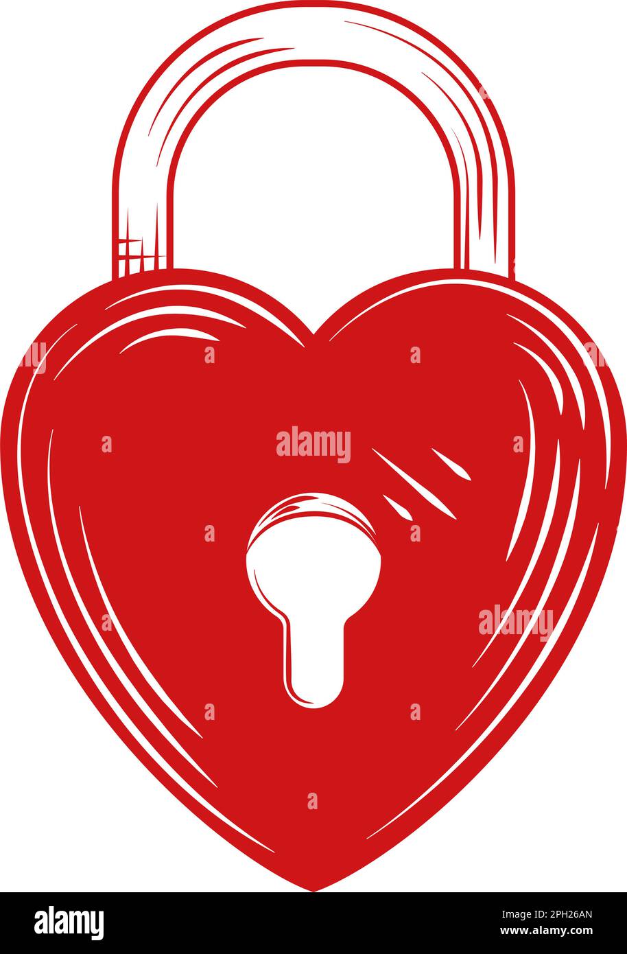 padlock love doodle Stock Vector