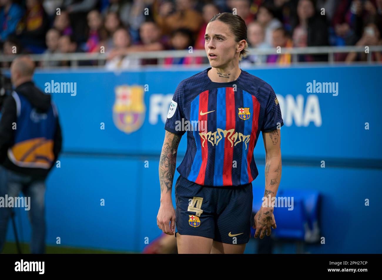Barcelona, Spain. 25th Mar, 2023. Mapi Leon (FC Barcelona Fem) during a ...