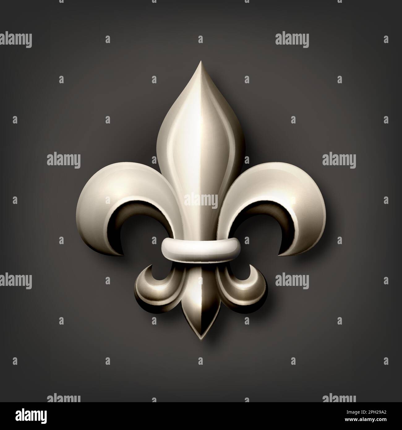 https://c8.alamy.com/comp/2PH29A2/vector-3d-realistic-metal-bronze-silver-fleur-de-lis-icon-closeup-isolated-on-black-background-heraldic-lily-collection-front-view-vector-2PH29A2.jpg