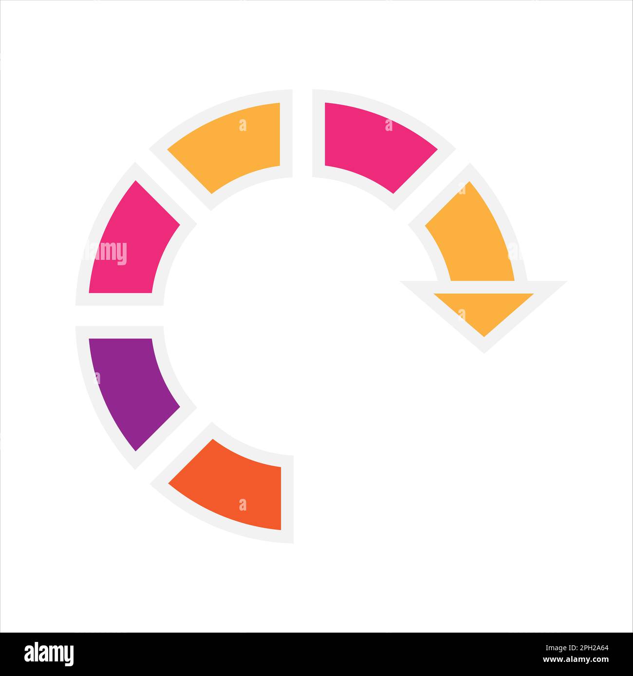 Colorful pie chart icon on white background. Vector illustration Stock ...