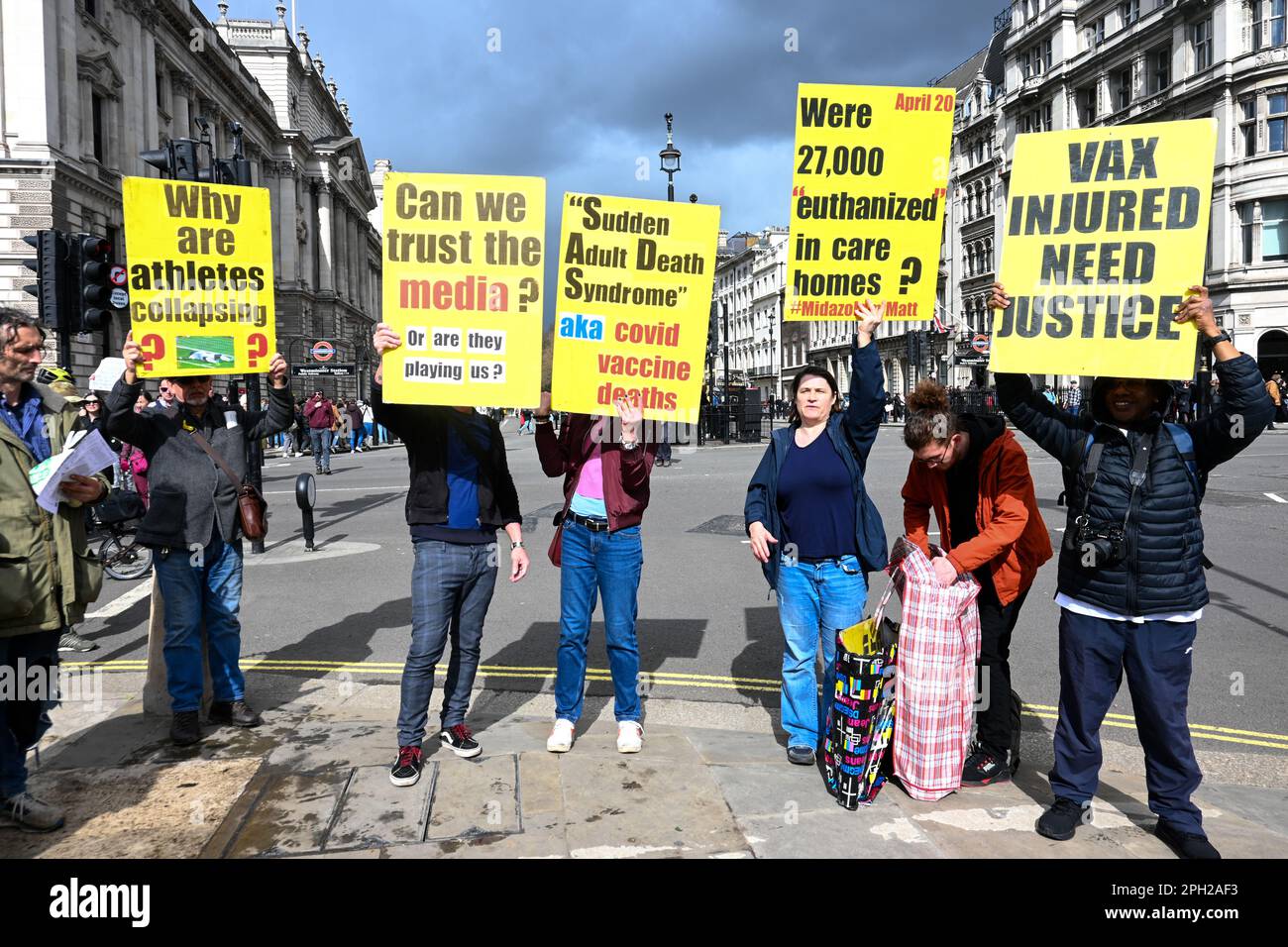 Parliament Square London Uk 25 March 2023 Thousands Of Britons Continue To Protest And Demand Justice And Compensation For The Injured And Bereaved Death By Vaccination Marches Through Whitehall Downing Street Credit See Lipicture Capitalalamy Live News 2PH2AF3 