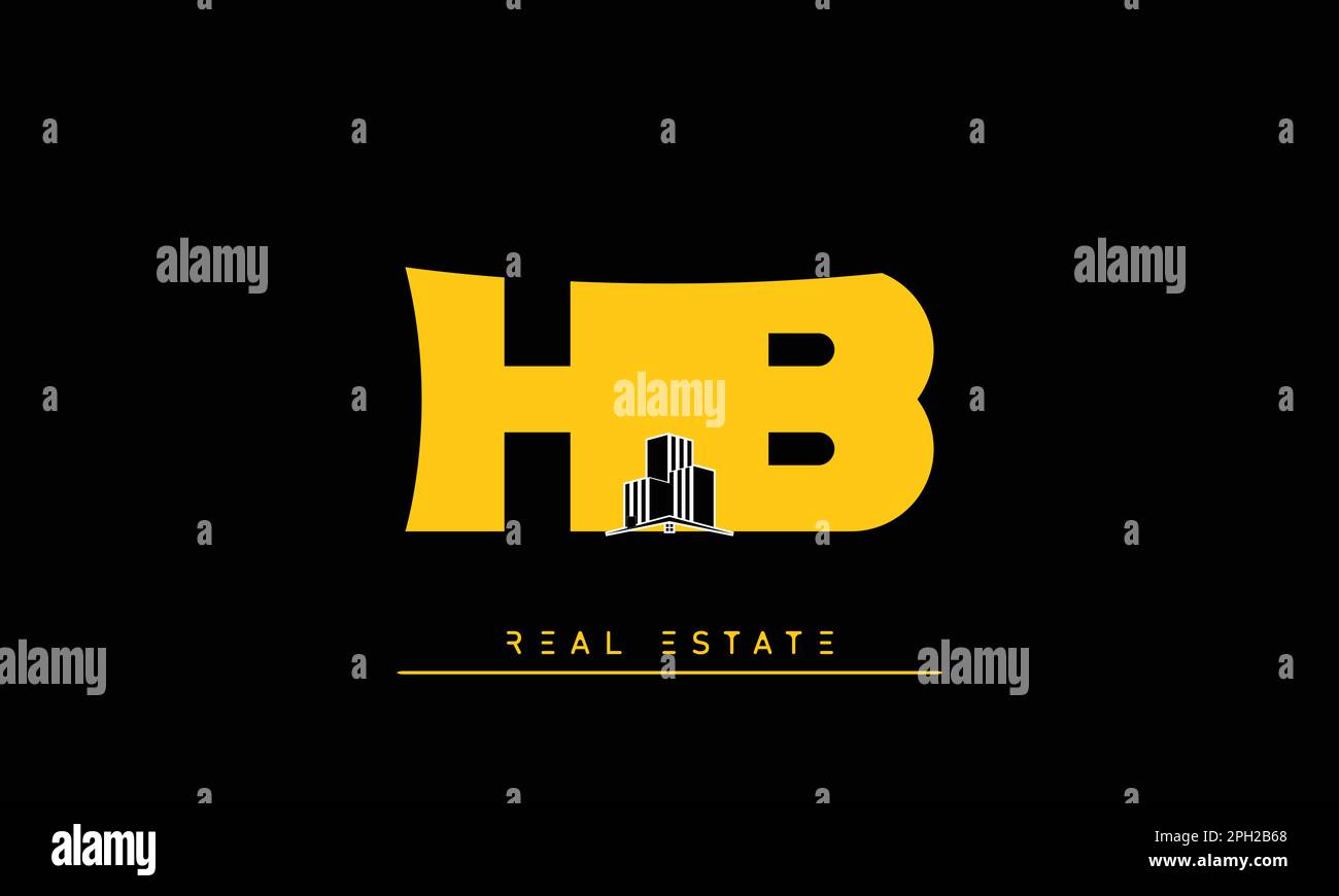 Real Estate letters Initials Monogram logo HB , BH Stock Vector Image