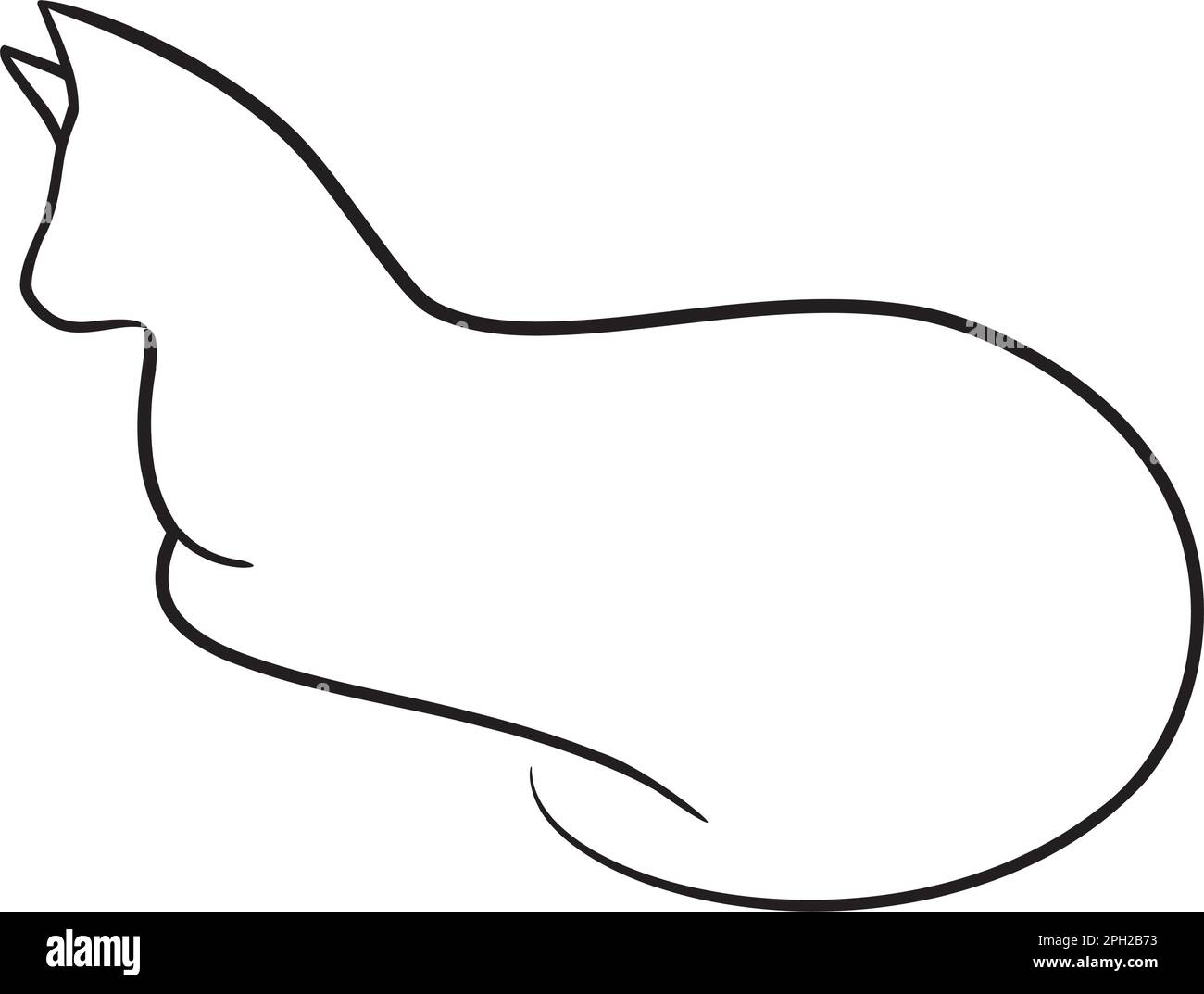 Resting cat, brushwork style - An AI all-vector file; closed loops, no overcuts, no blends, plotter-safe. Saved as AI 3.0 for optimum compatibility Stock Vector