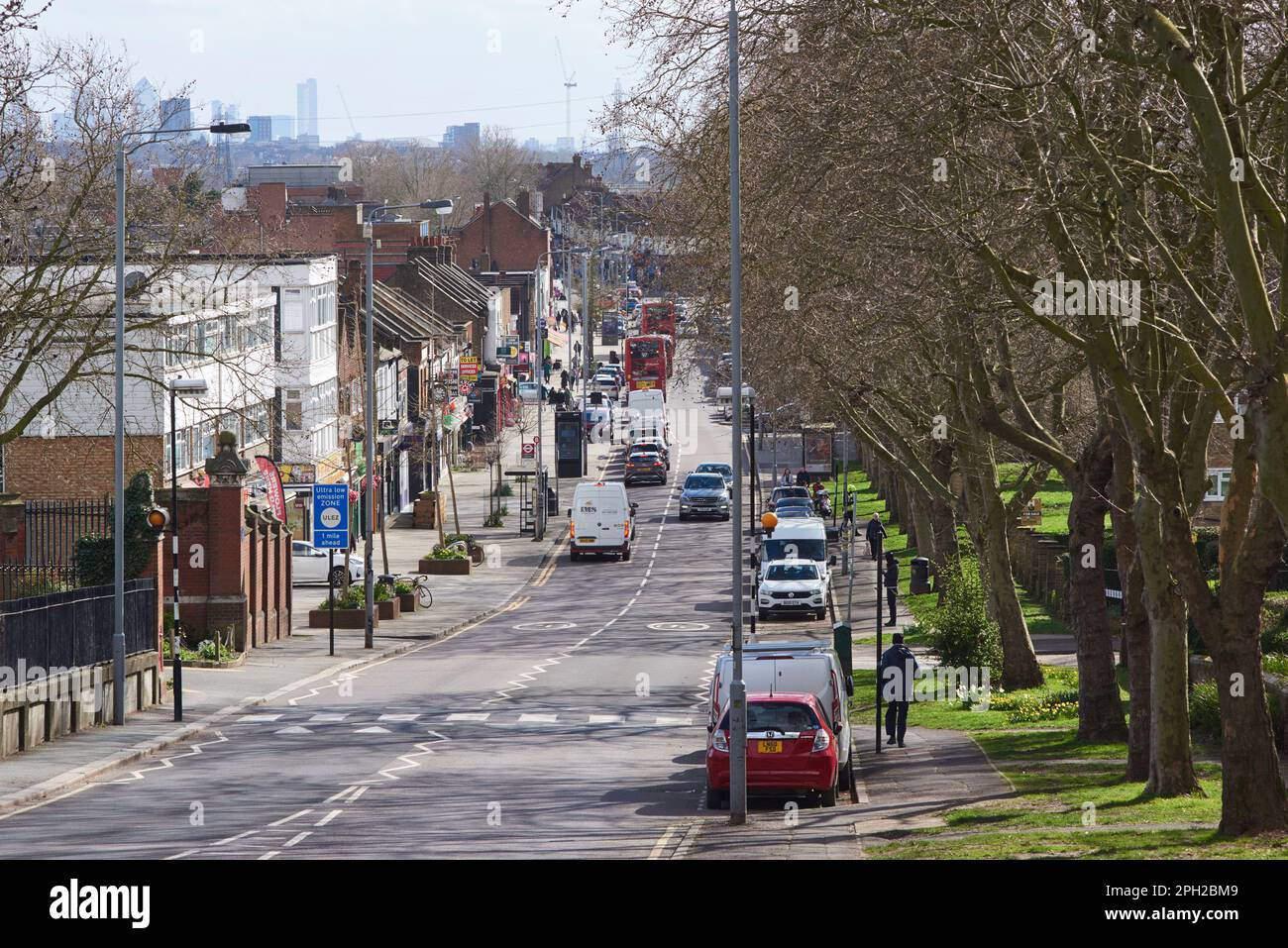 Old Church Road Chingford London UK looking south towards