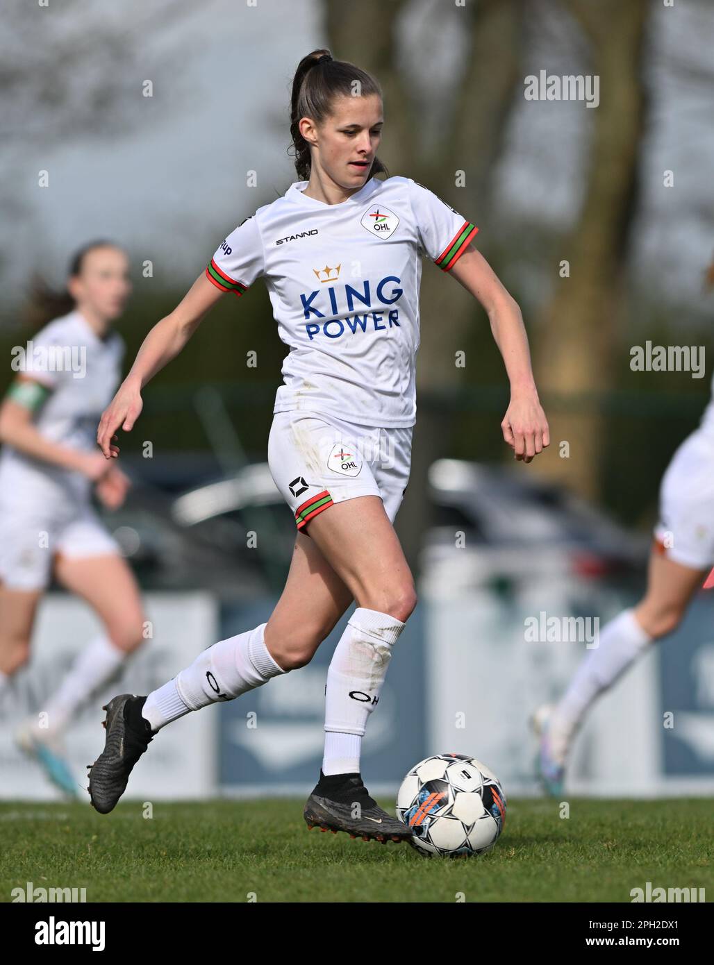 Esther Buabadi (24) of Anderlecht pictured fighting for the ball