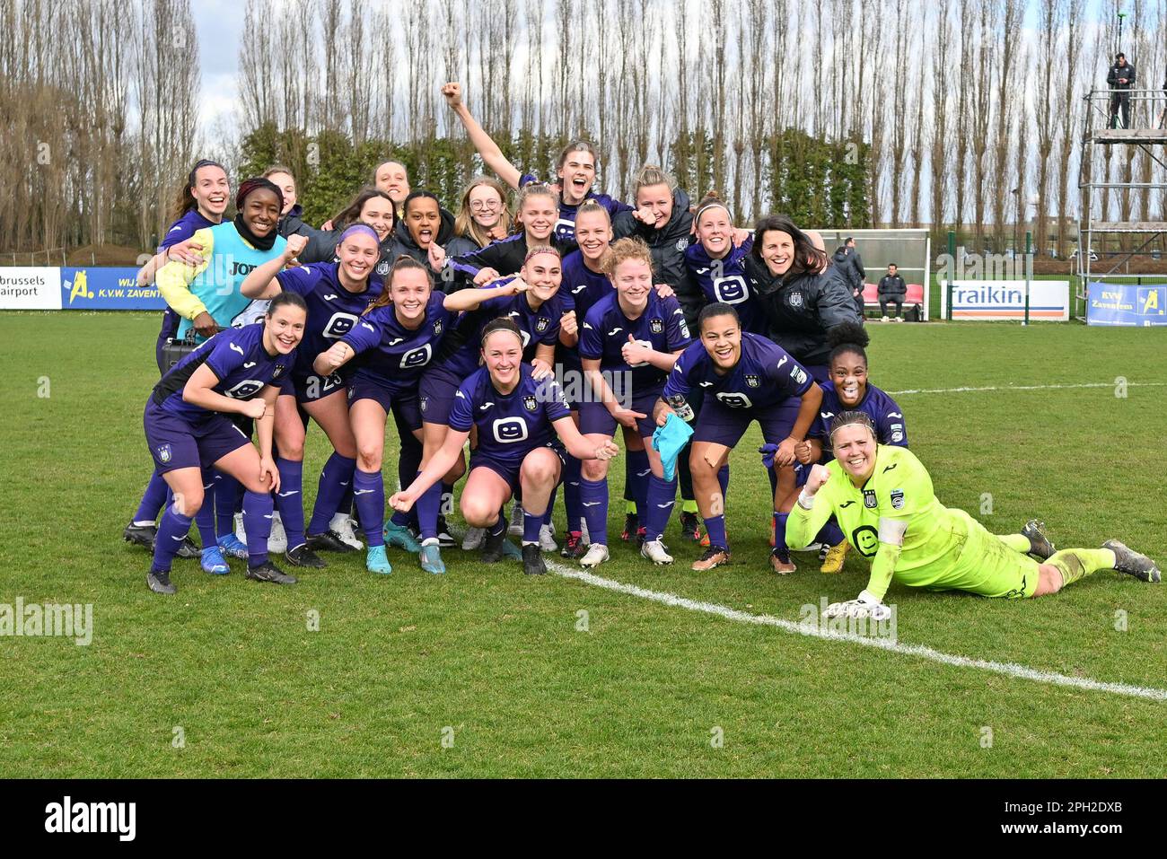 players of Anderlecht pictured celebrating after winning a female