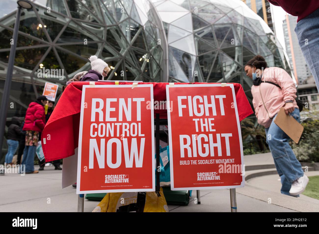 Seattle, USA. 25th Mar, 2023. Midday a rally to unionize Amazon and