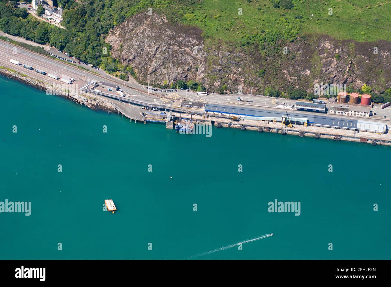 Aerial views over Fishguard, West Wales Stock Photo Alamy