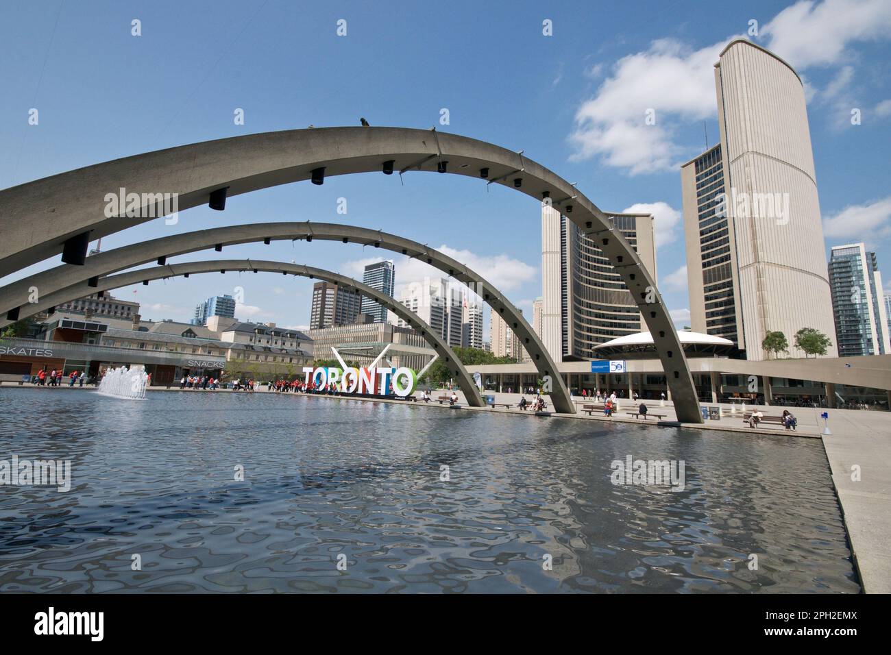 Nathan Phillips Square with Toronto Sign Stock Photo