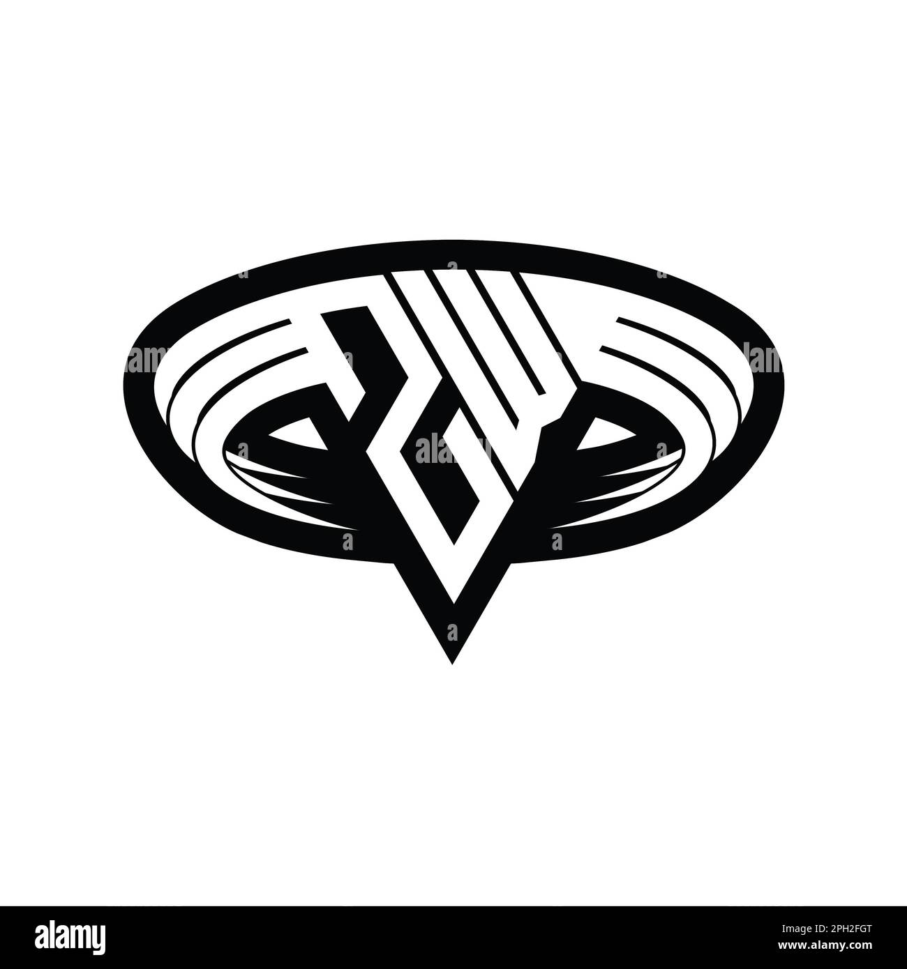 ZW Logo monogram letter with triangle shape slice isolated outline ...