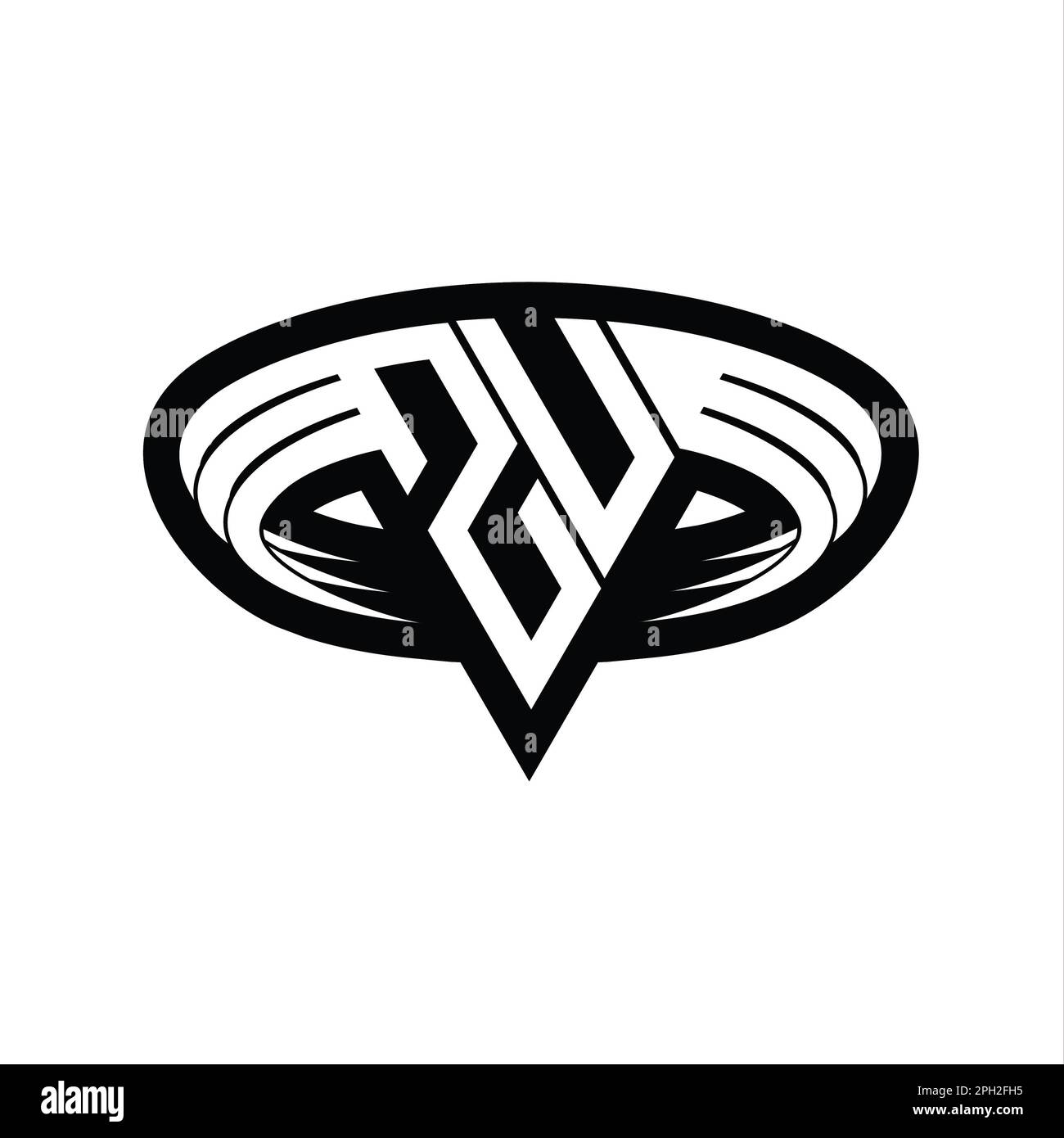 ZU Logo monogram letter with triangle shape slice isolated outline ...