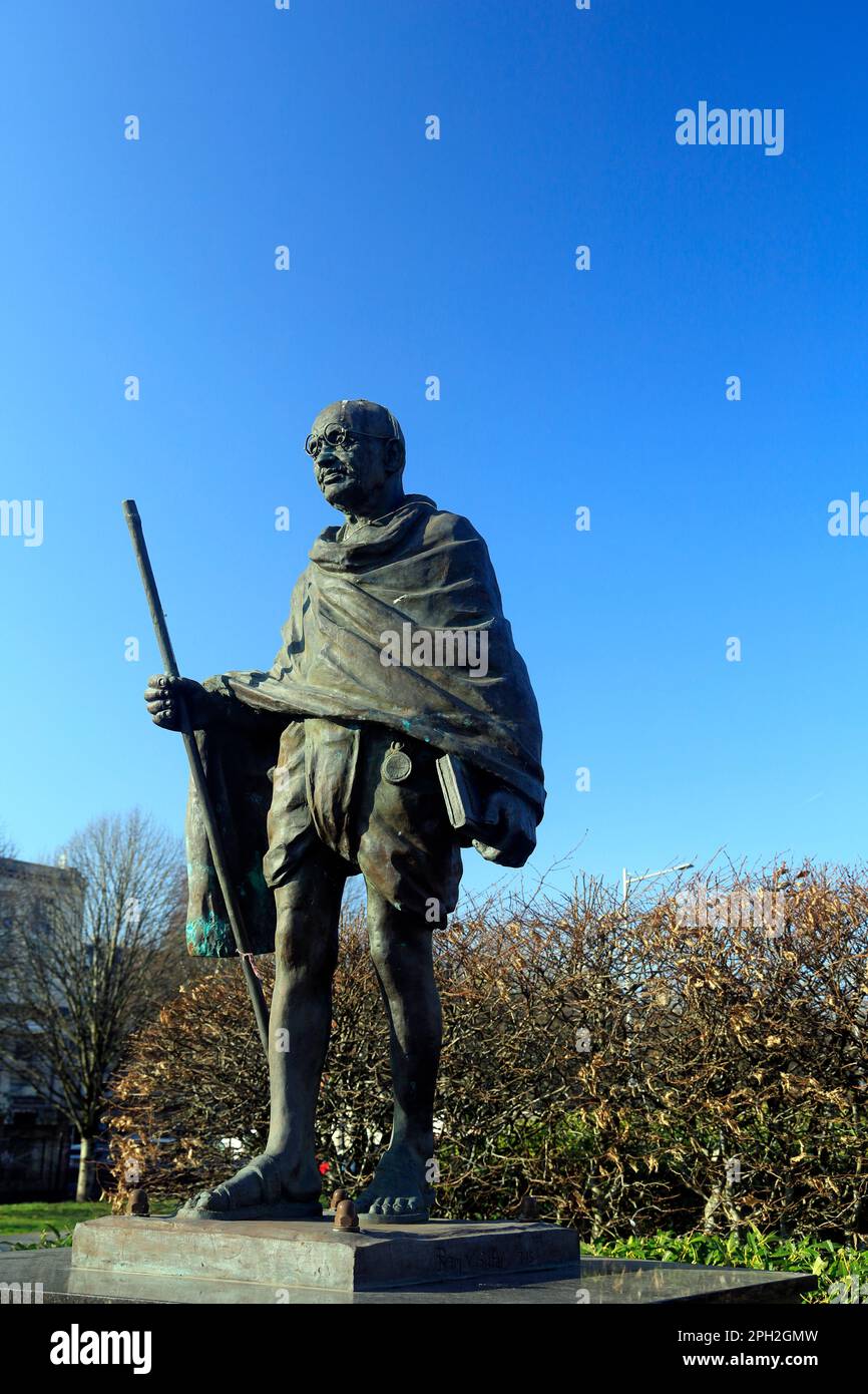 Ghandi statue, Cardiff Bay. Taken March 2023.cym Stock Photo