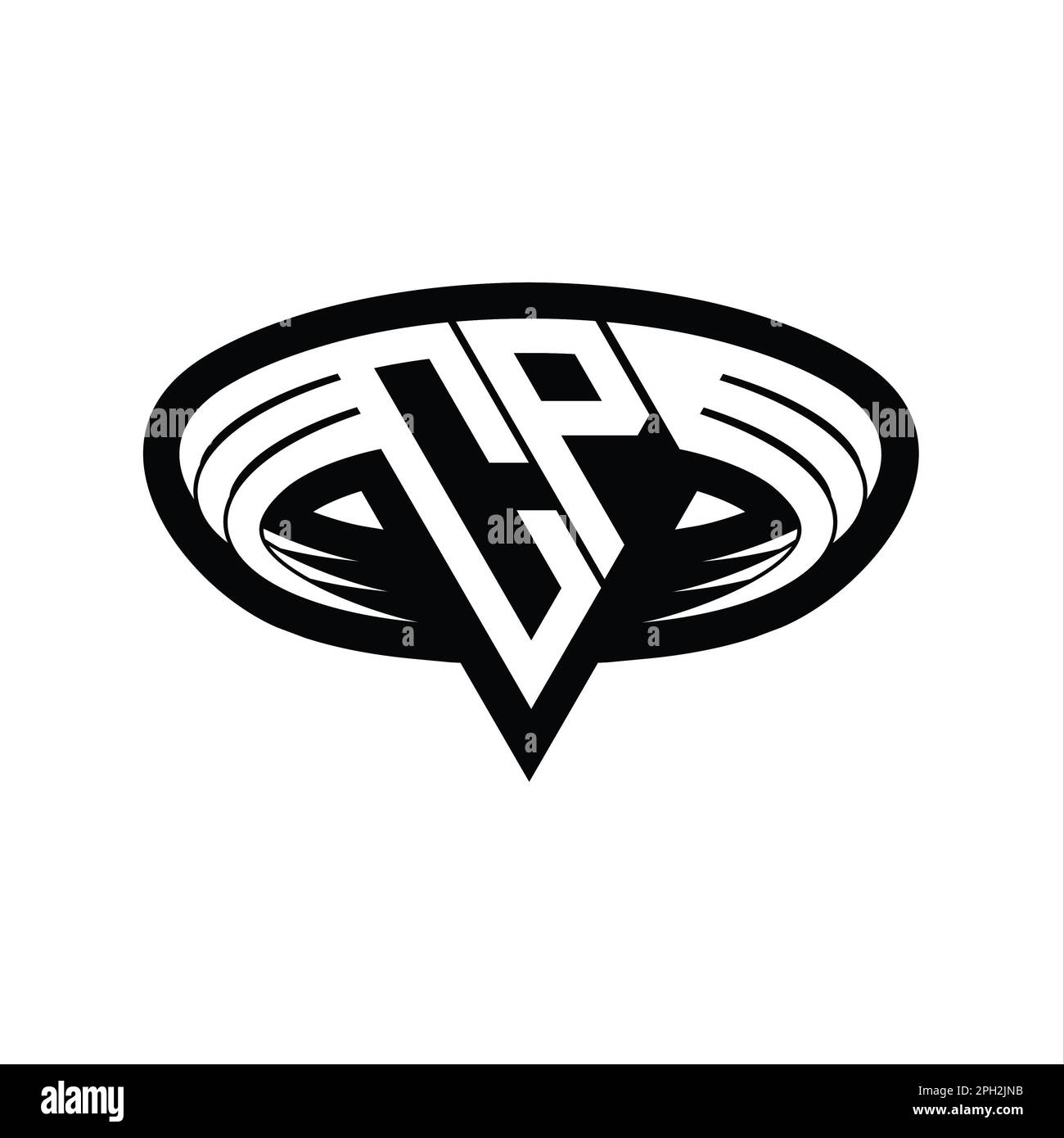 CP Logo monogram letter with triangle shape slice isolated outline ...