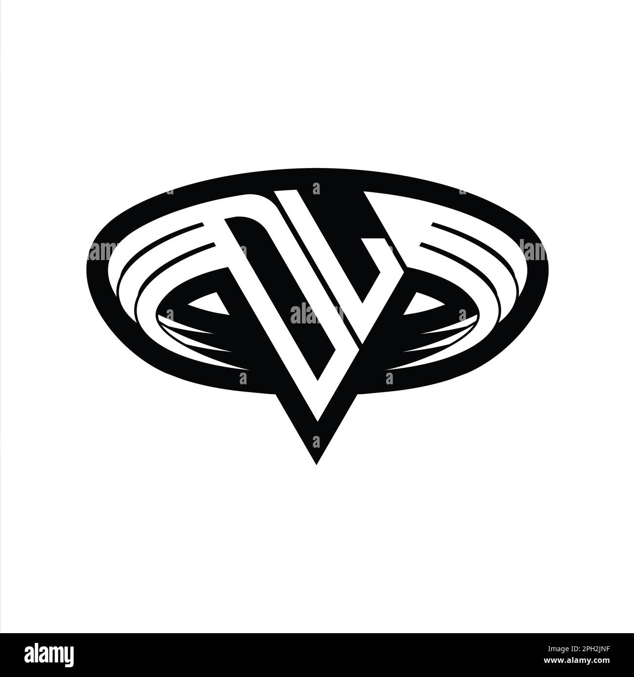 DL Logo monogram letter with triangle shape slice isolated outline ...