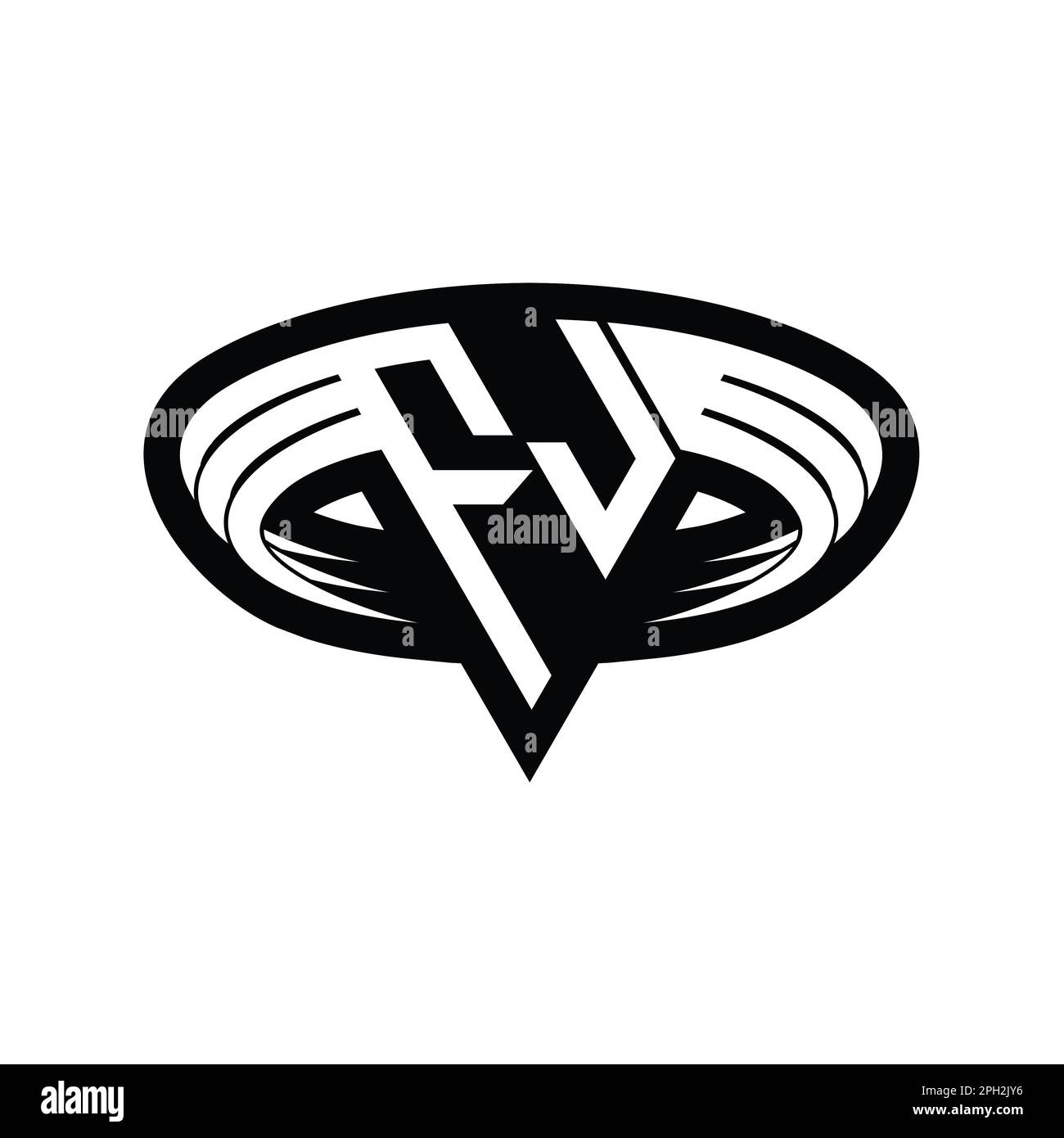 FJ Logo monogram letter with triangle shape slice isolated outline ...