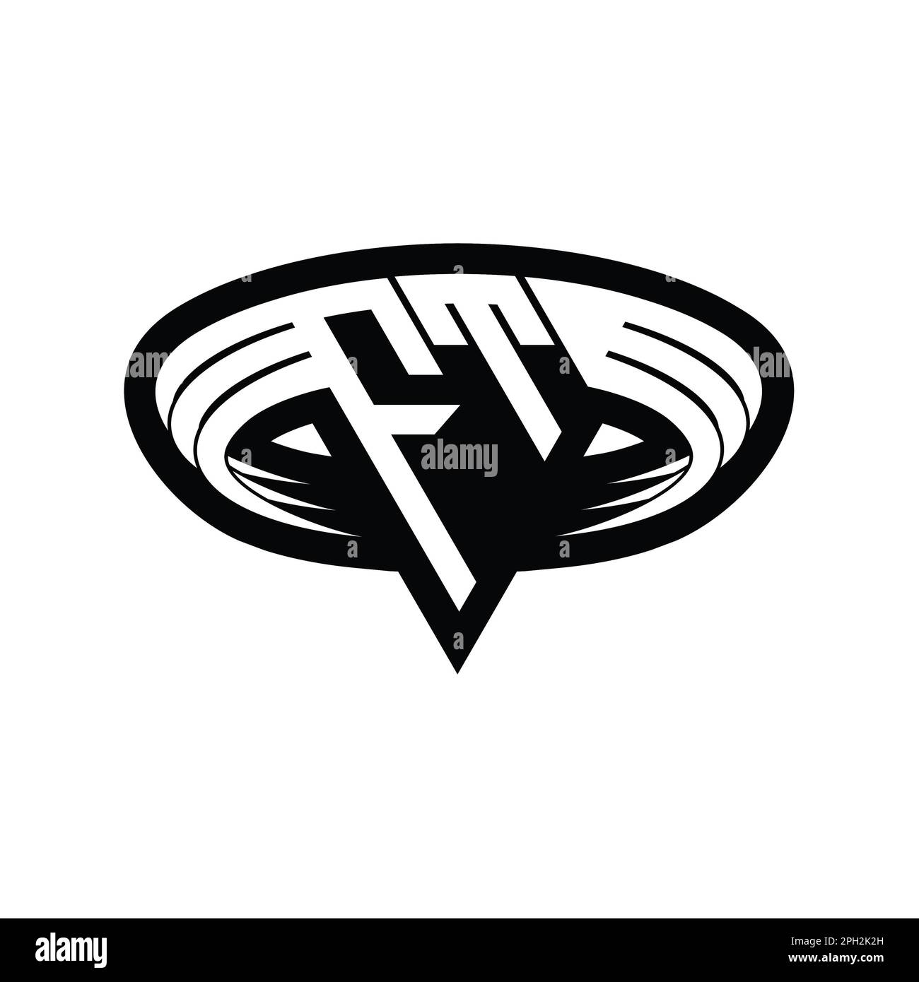 FT Logo monogram letter with triangle shape slice isolated outline ...