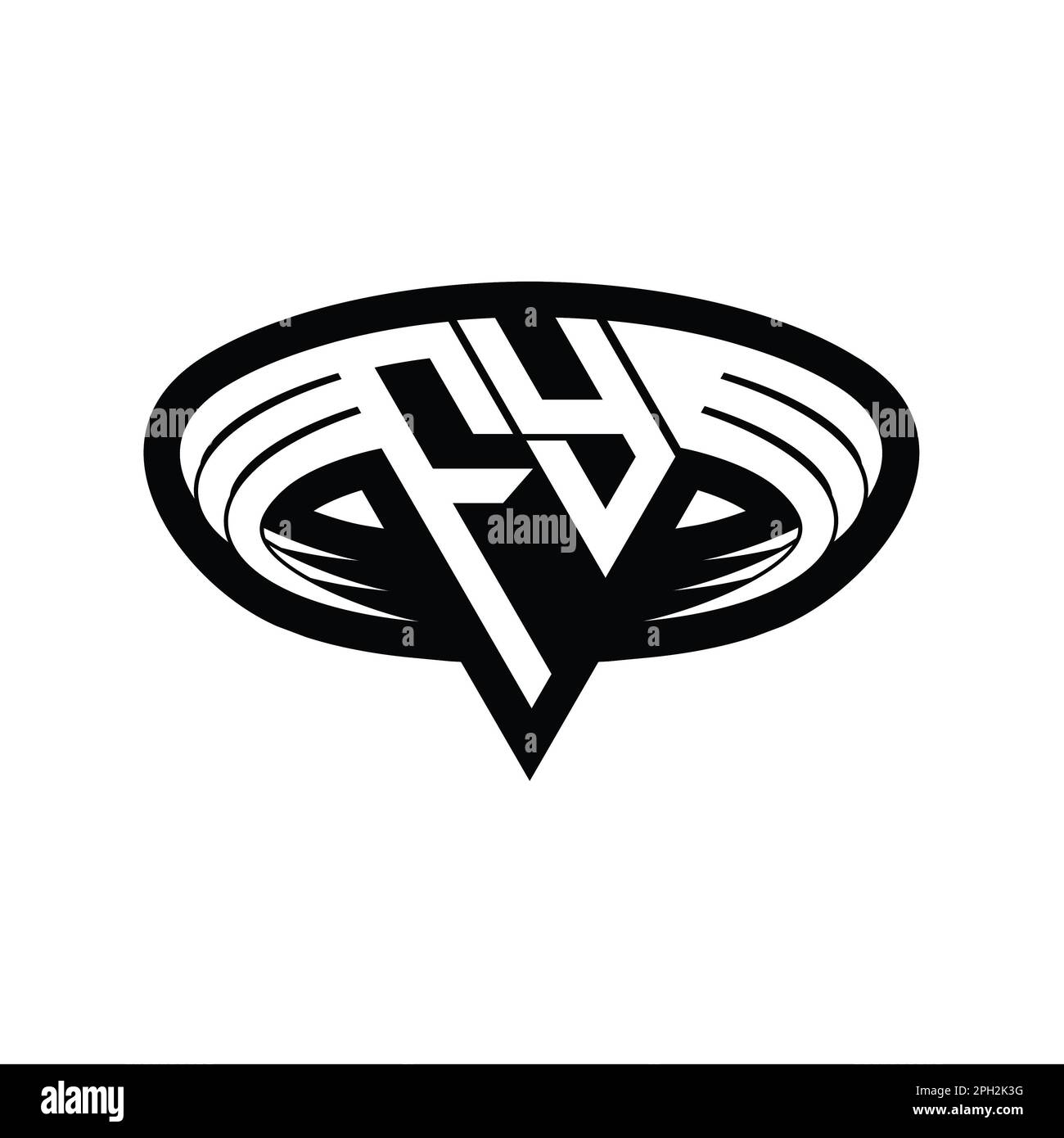 FY Logo monogram letter with triangle shape slice isolated outline ...