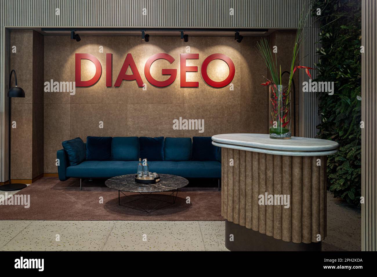 Diageo HQ at 16 Great Marlborough St, Soho, London. Diageo Headquarters London. Stock Photo