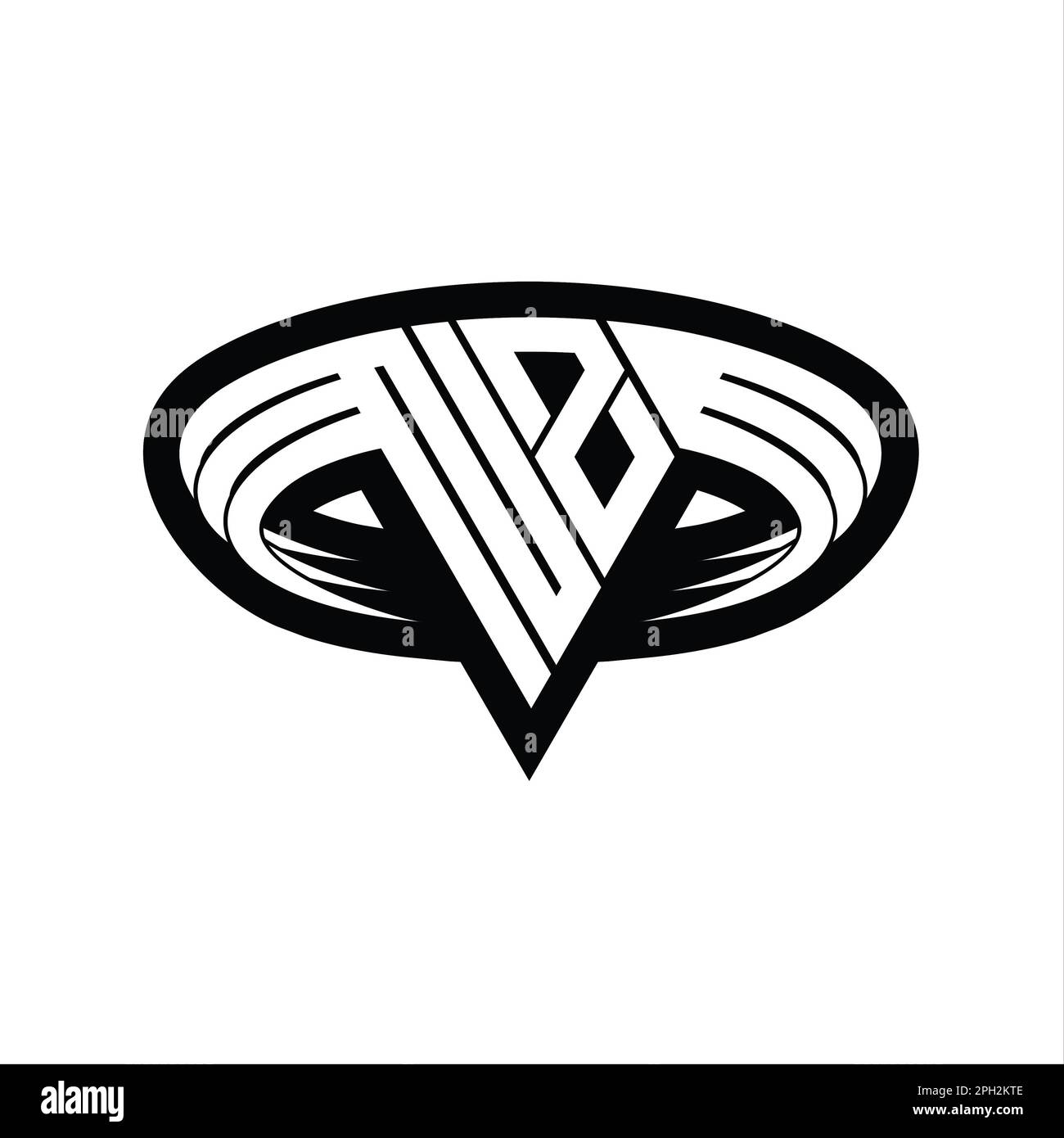 NZ Logo monogram letter with triangle shape slice isolated outline ...