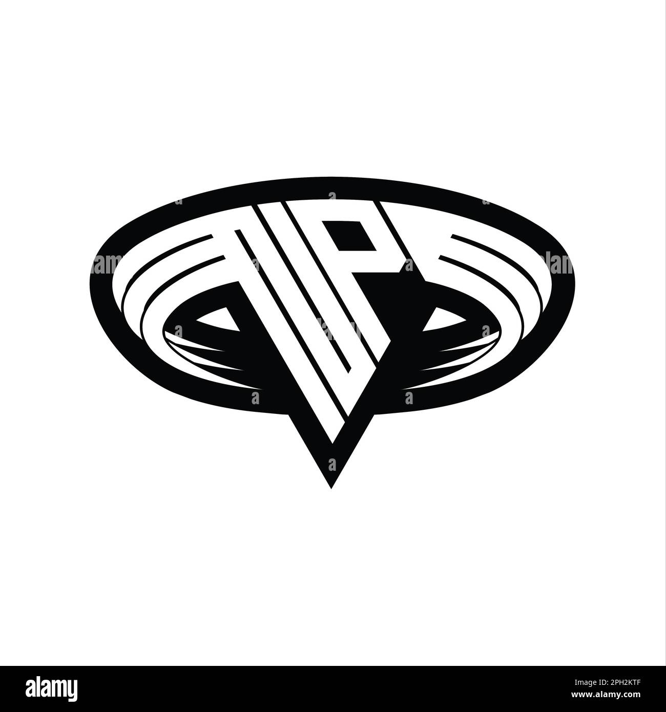 NP Logo monogram letter with triangle shape slice isolated outline ...